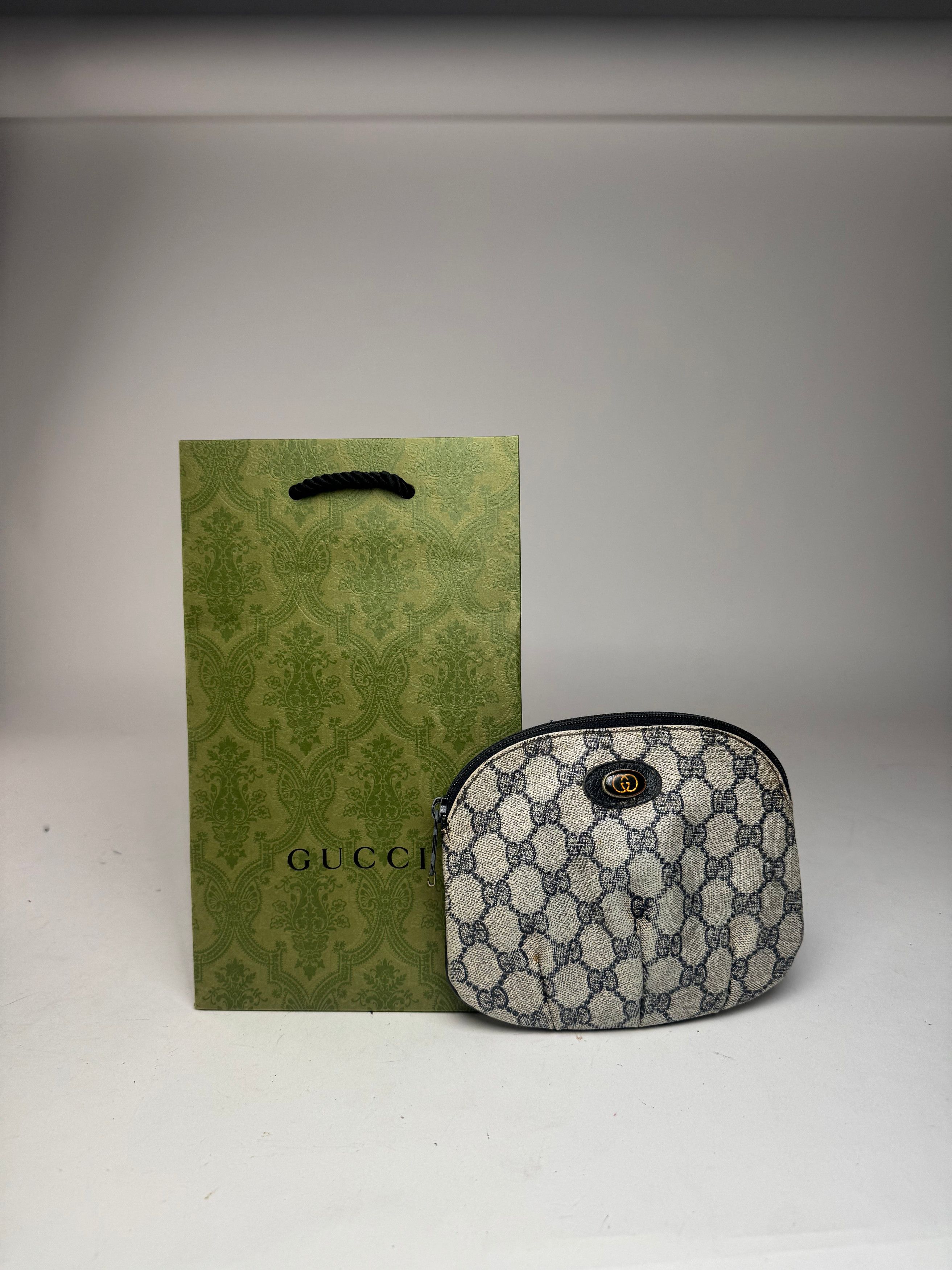 Gucci Vintage Navy Grey Ophidia Leather clutch Size ONE SIZE - 12 Thumbnail