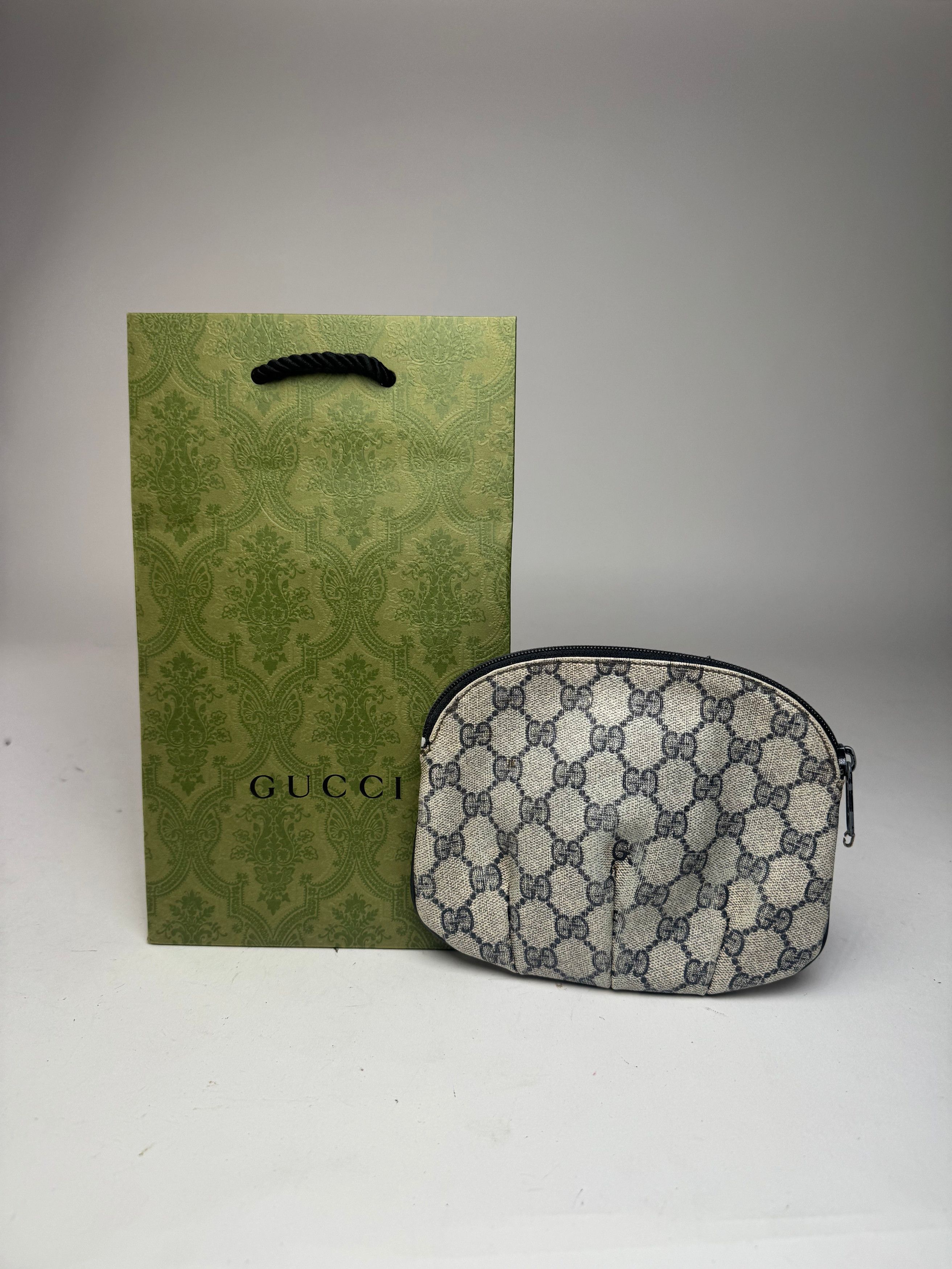 Gucci Vintage Navy Grey Ophidia Leather clutch Size ONE SIZE - 2 Thumbnail