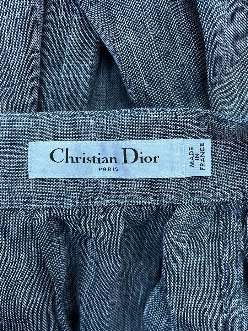 Dior Dior Gray Linen Tie Waist Skirt - dmc Size US 31 - 3 Thumbnail