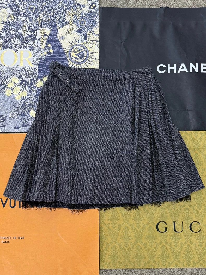 Dior Dior Gray Lace Pleated Skirt - dmc Size US 36 / EU 52 - 3 Thumbnail