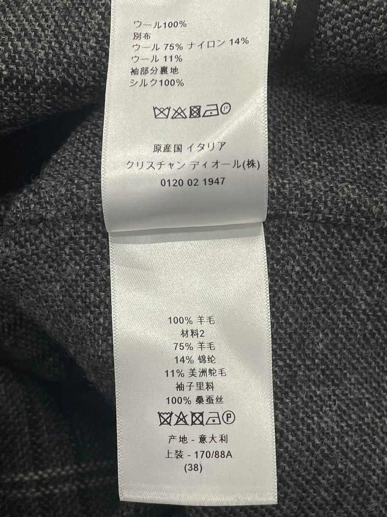 Dior Gray Plaid Wool Double-Breasted Coat - dmc