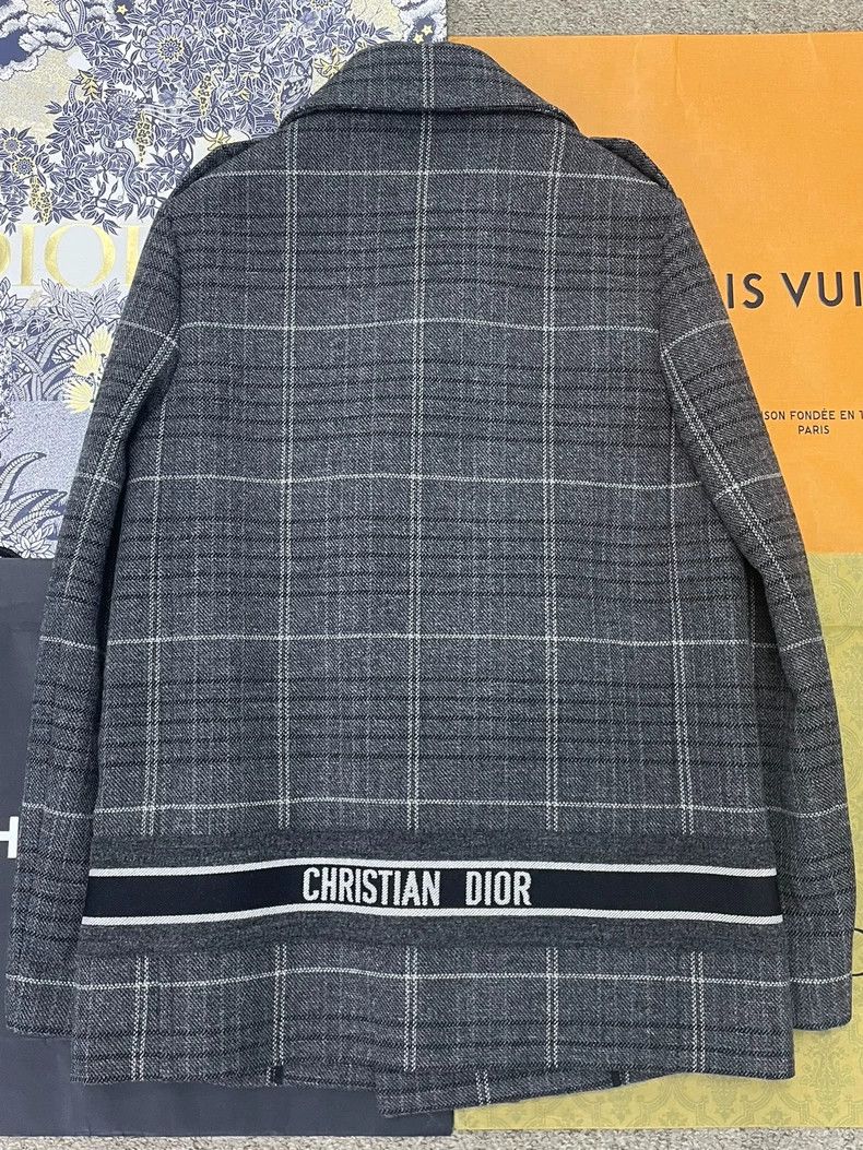 Dior Dior Gray Plaid Wool Double-Breasted Coat - dmc Size US M / EU 48-50 / 2 - 3 Thumbnail