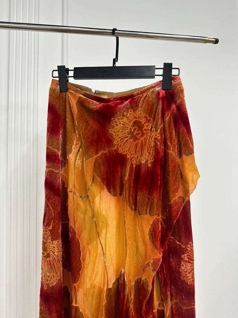 Yohji Yamamoto Yohji Yamamoto Noir Silk Velvet Floral Skirt - dmc Size US 32 / EU 48 - 6 Thumbnail