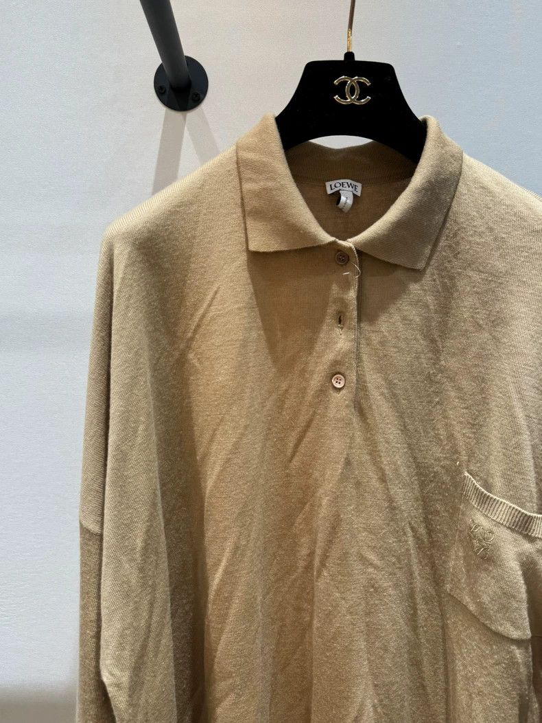 Loewe LOEWE Beige Polo Collar Knit Sweater - dmc Size US M / EU 48-50 / 2 - 2 Thumbnail