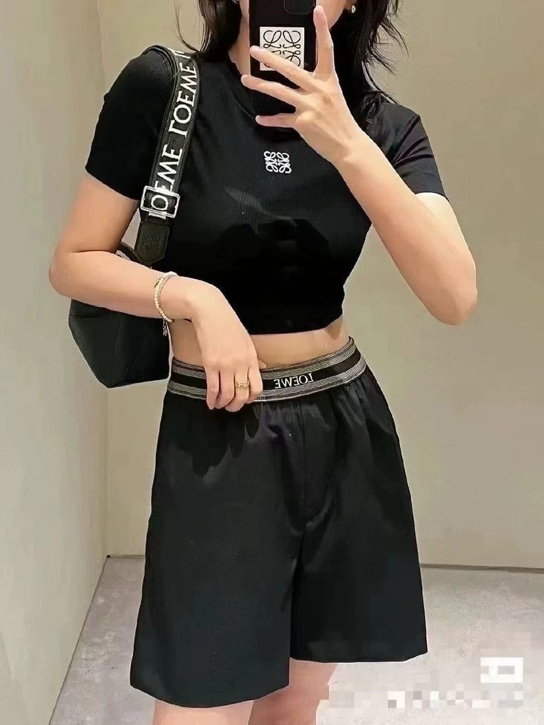 Loewe Loewe Black Knit Logo Short Sleeve Top - dmc Size US M / EU 48-50 / 2 - 9 Thumbnail