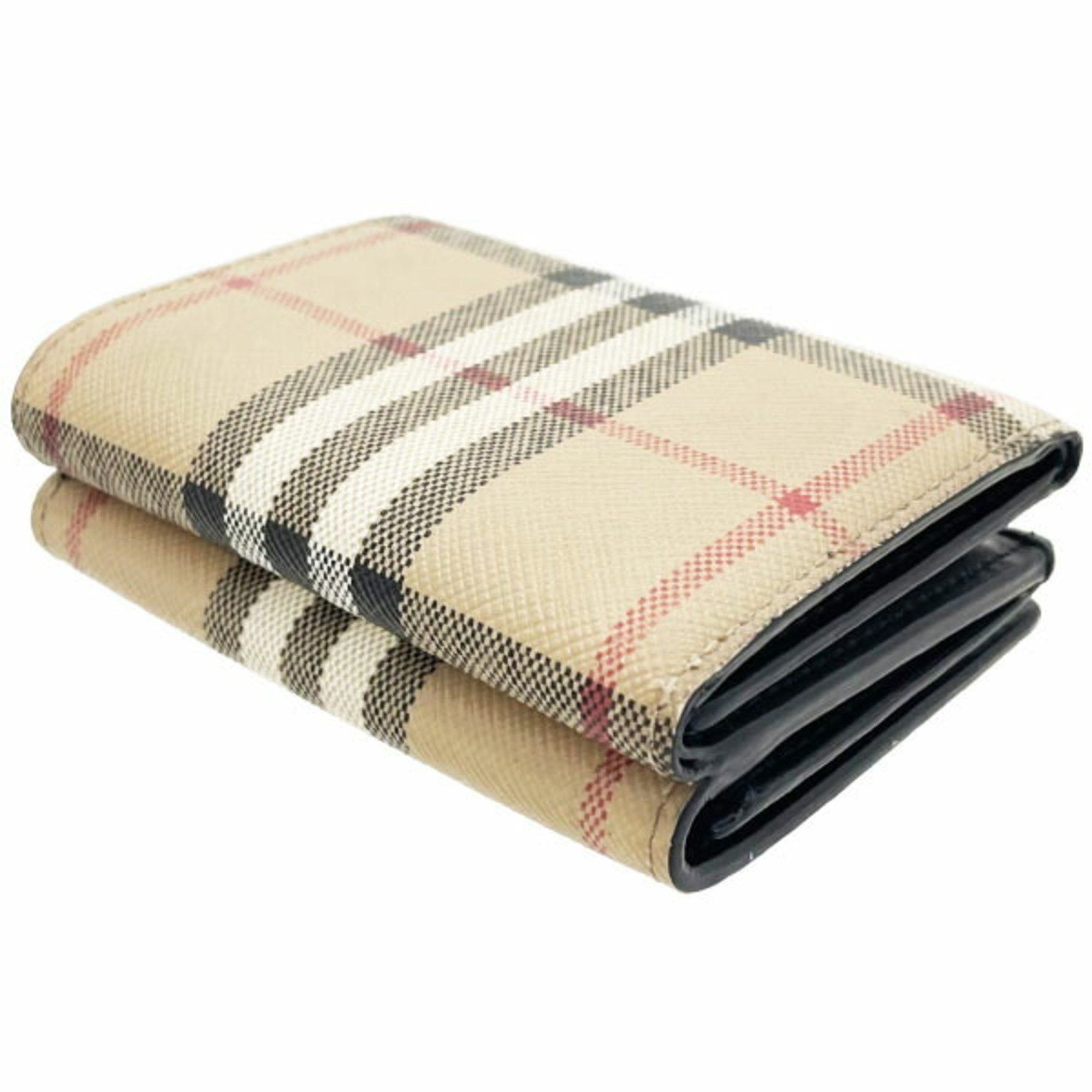 Burberry Burberry Check Trifold Wallet, PVC Leather, Beige, Black, BURBERRY Double Wallet AANN-15824 Size ONE SIZE - 3 Thumbnail