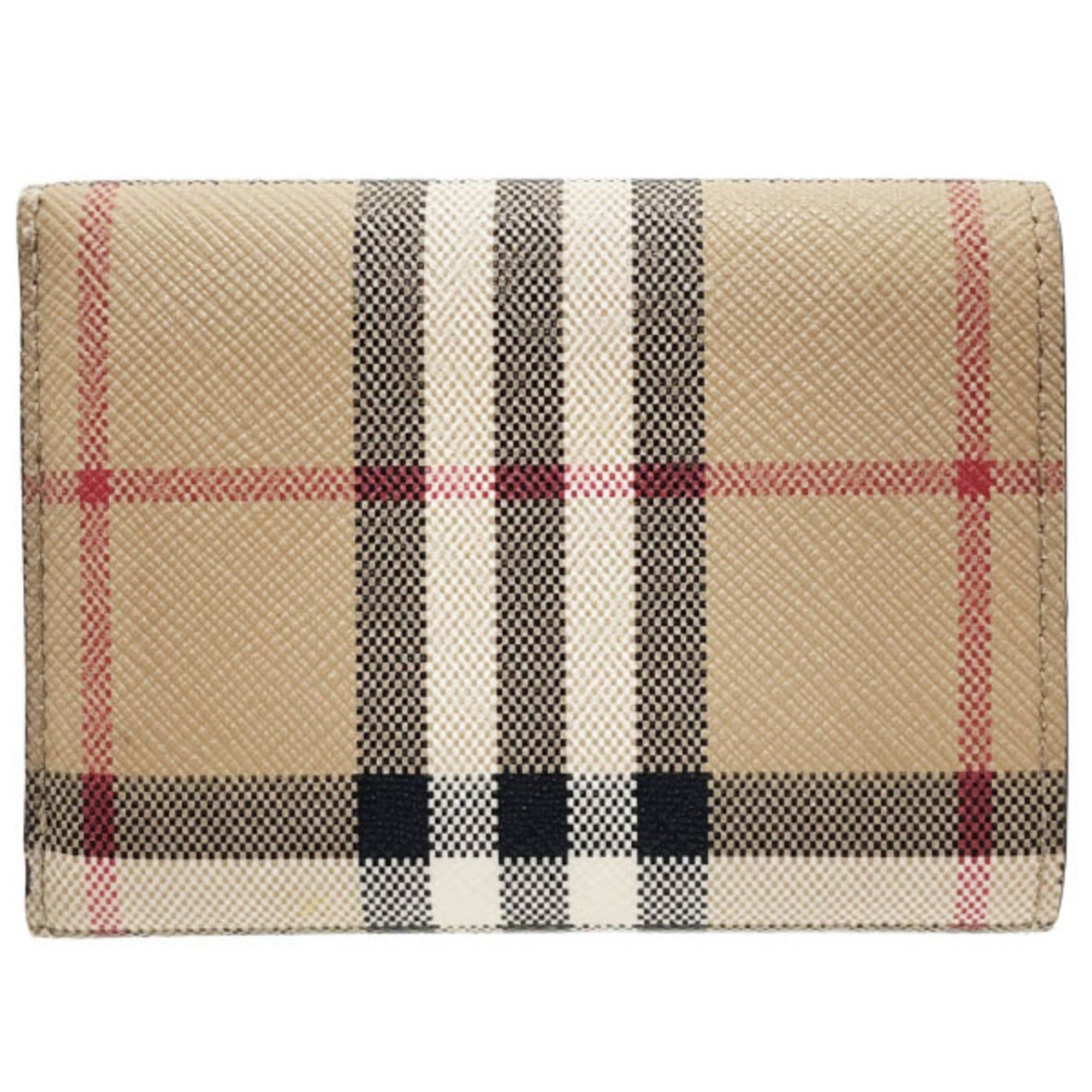 Burberry Burberry Check Trifold Wallet, PVC Leather, Beige, Black, BURBERRY Double Wallet AANN-15824 Size ONE SIZE - 2 Thumbnail
