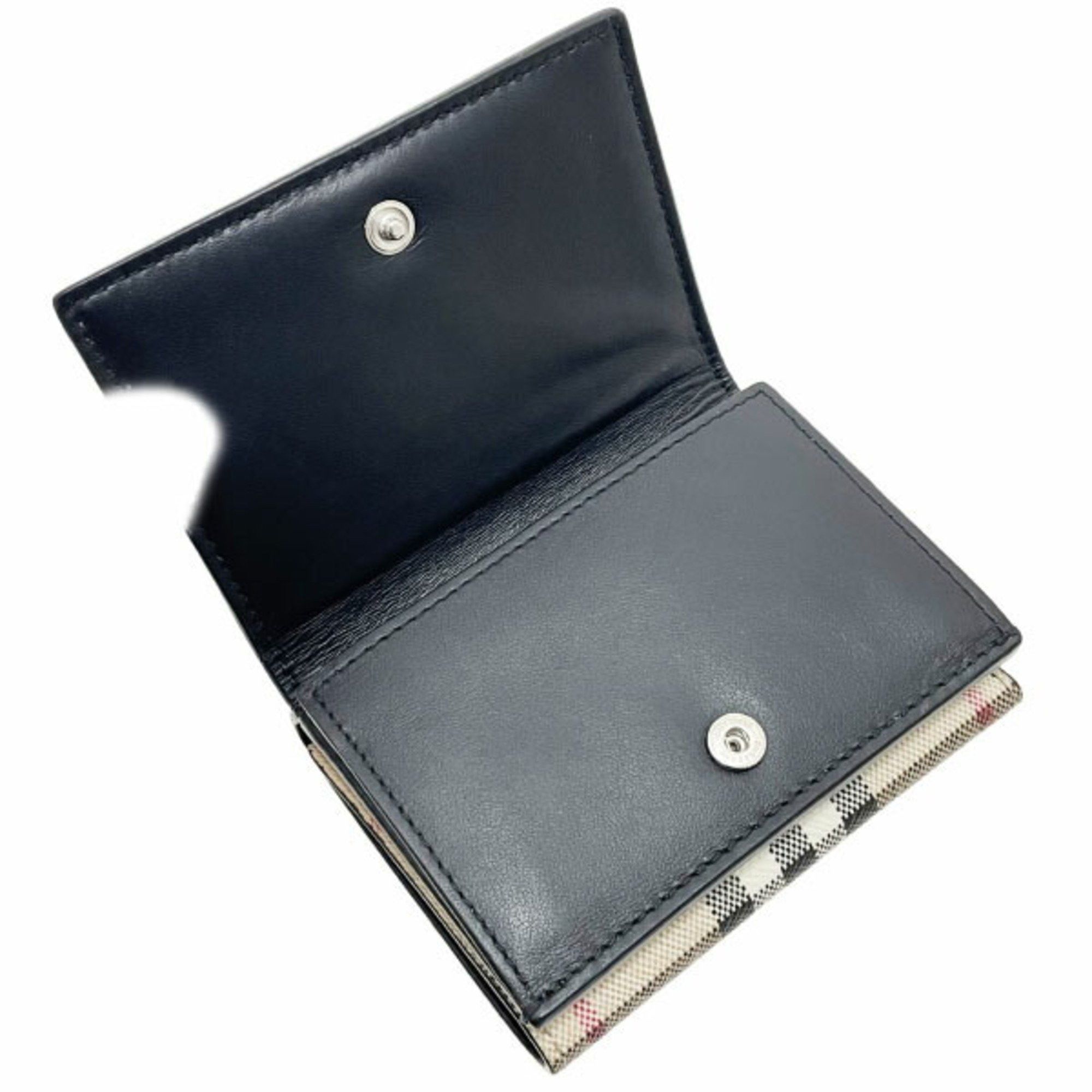 Burberry Burberry Check Trifold Wallet, PVC Leather, Beige, Black, BURBERRY Double Wallet AANN-15824 Size ONE SIZE - 7 Thumbnail