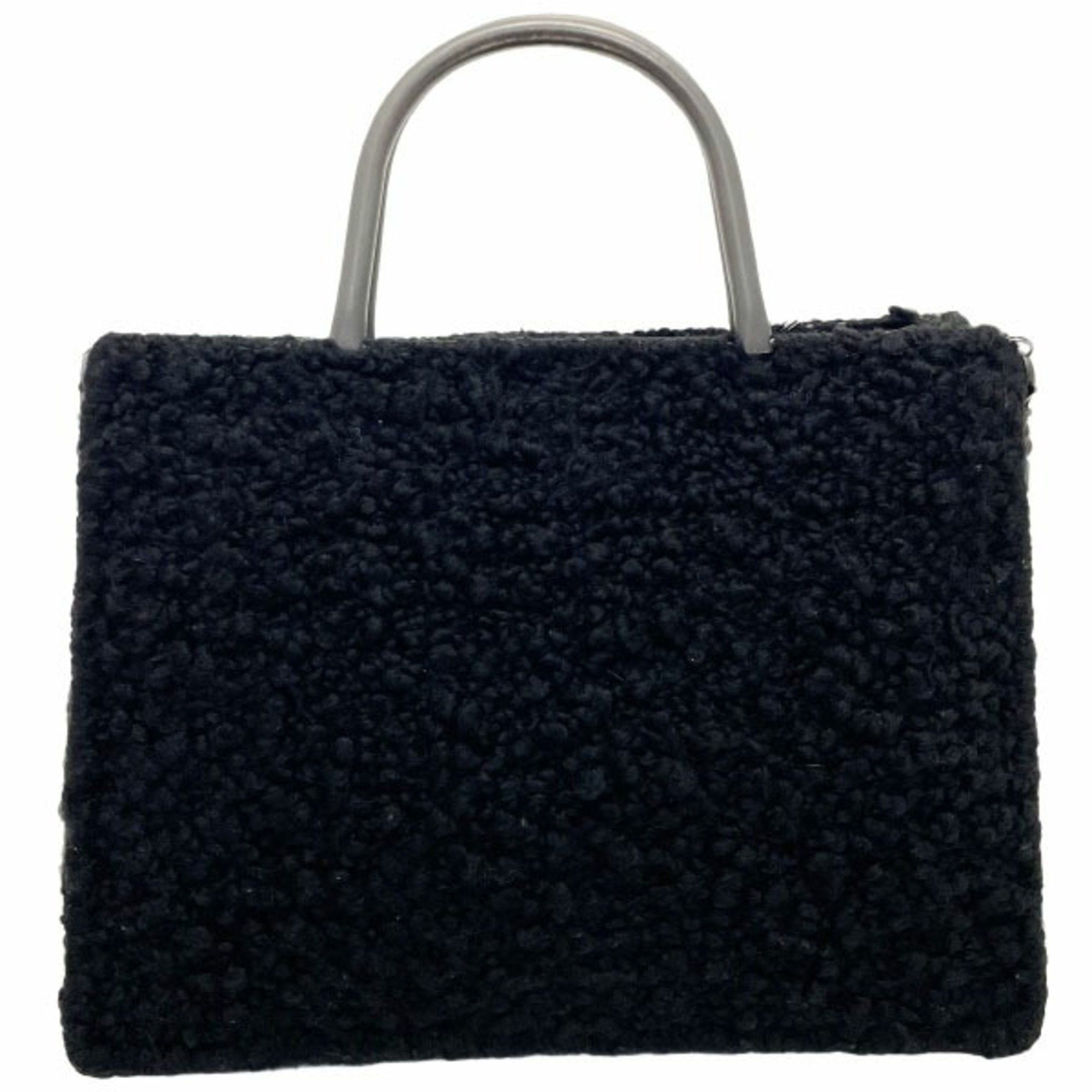 Salvatore Ferragamo Salvatore Ferragamo Gancini Handbag in Wool and Metallic Black, Size 21 9734. Also available: Handbag, Tote Bag, Shoulder Chain HH-15798. Size ONE SIZE - 2 Thumbnail