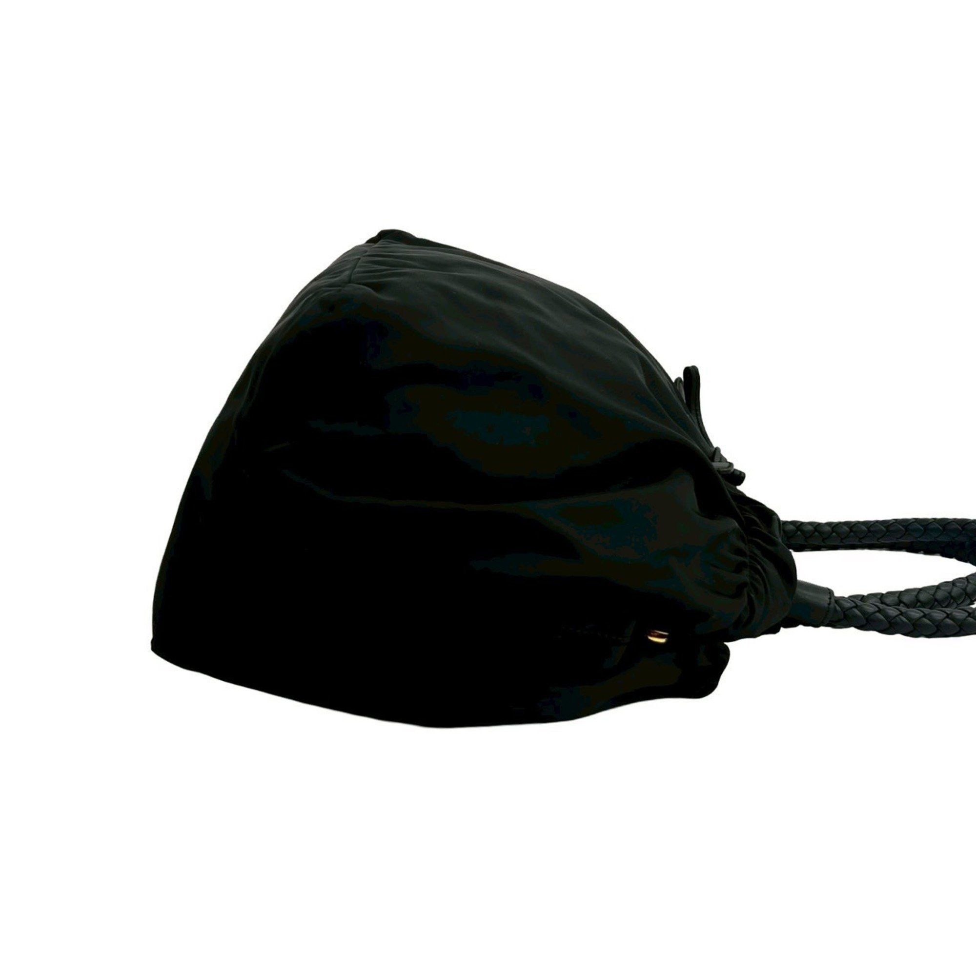 Prada Prada logo hardware ribbon Tessuto nylon and leather 2-way shoulder bag/handbag, black 40199 Size ONE SIZE - 5 Thumbnail