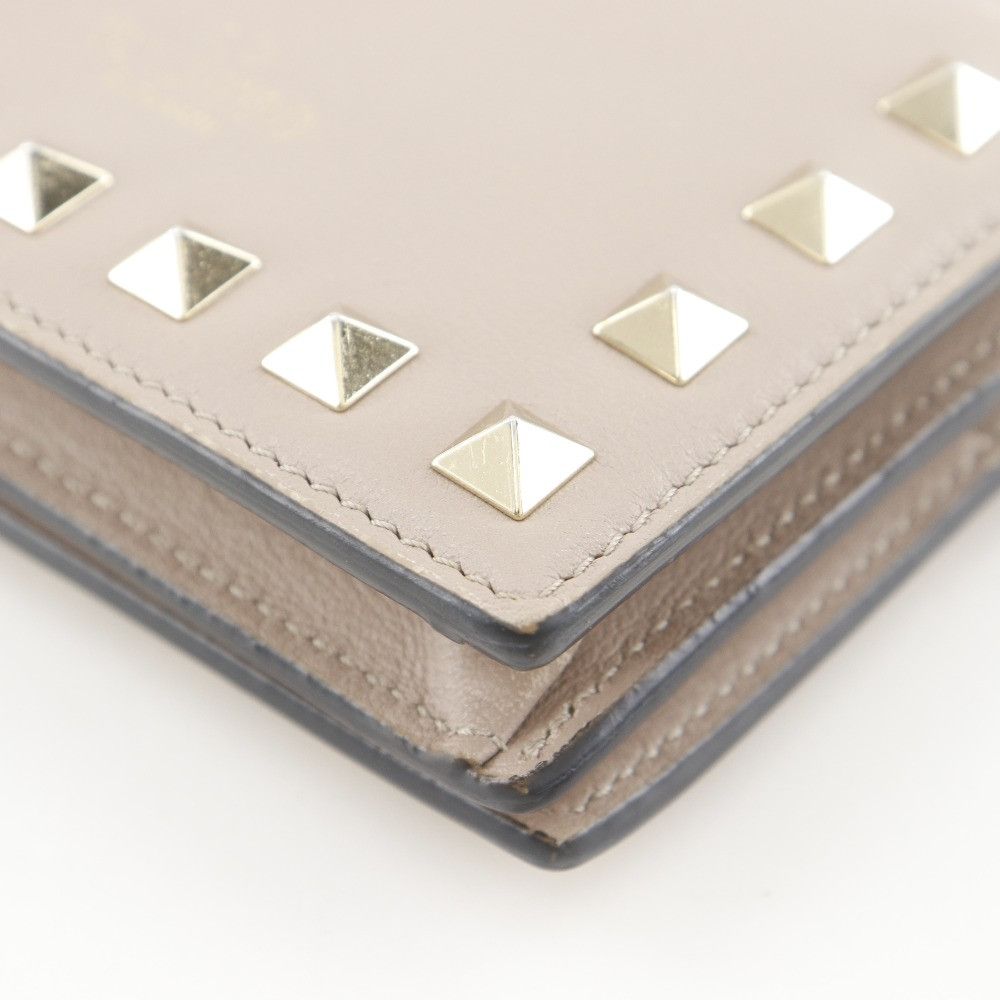 Valentino Valentino Valentino Garavani Rockstuds Calf Small Wallet Leather Short Wallet WW2P0P39BOL DUTY FREE for USA Size ONE SIZE - 5 Thumbnail
