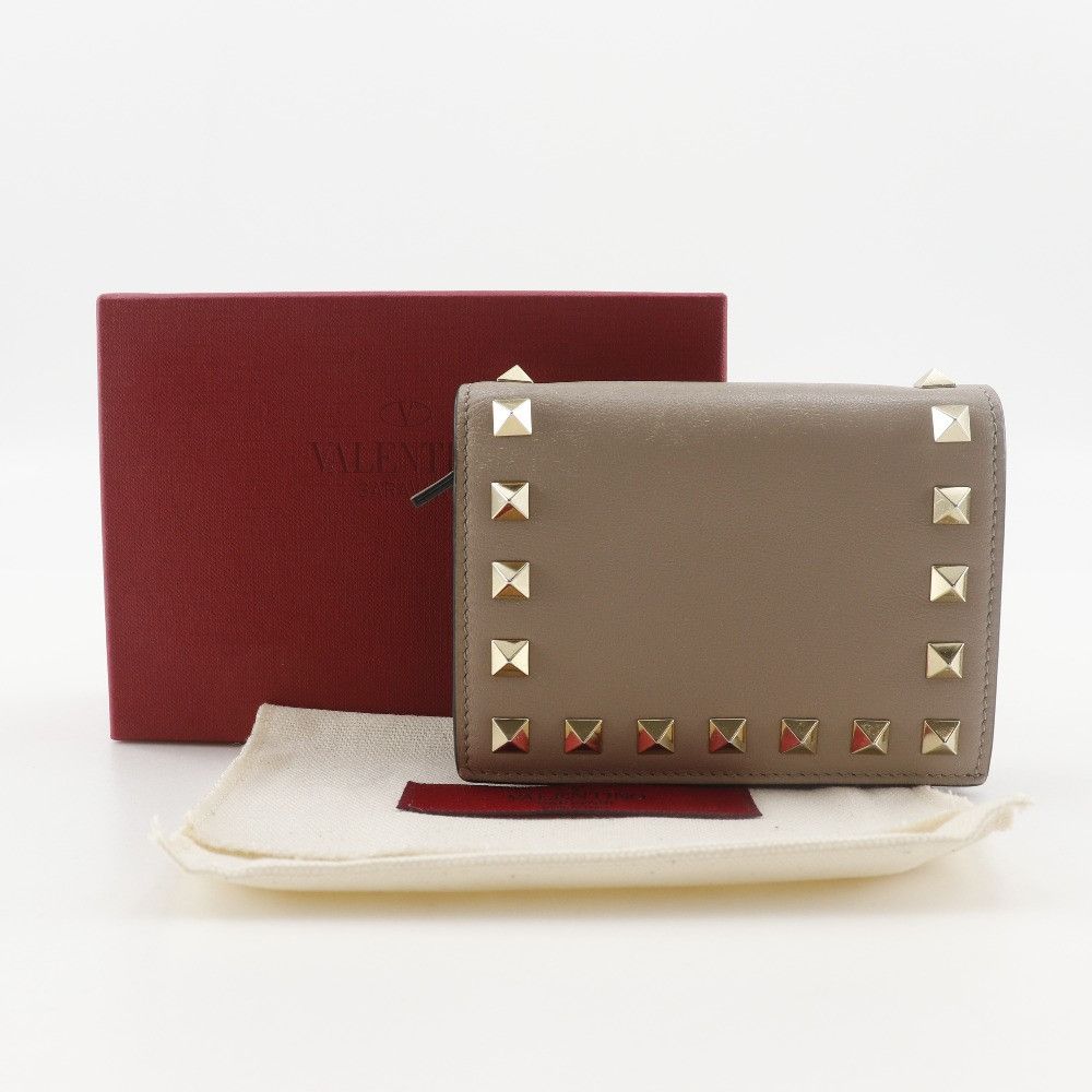 Valentino Valentino Valentino Garavani Rockstuds Calf Small Wallet Leather Short Wallet WW2P0P39BOL DUTY FREE for USA Size ONE SIZE - 14 Thumbnail