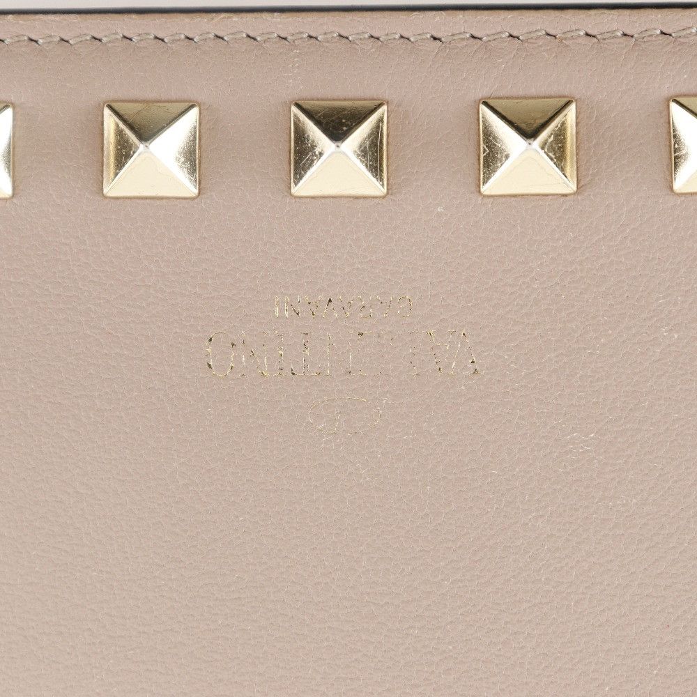 Valentino Valentino Valentino Garavani Rockstuds Calf Small Wallet Leather Short Wallet WW2P0P39BOL DUTY FREE for USA Size ONE SIZE - 6 Thumbnail