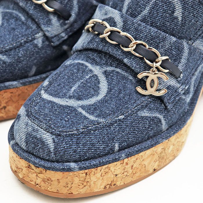 Chanel Chanel Chanel G45142 Denim Cork Loafer Denim Shoes G45142 DUTY FREE for USA Size ONE SIZE - 3 Thumbnail