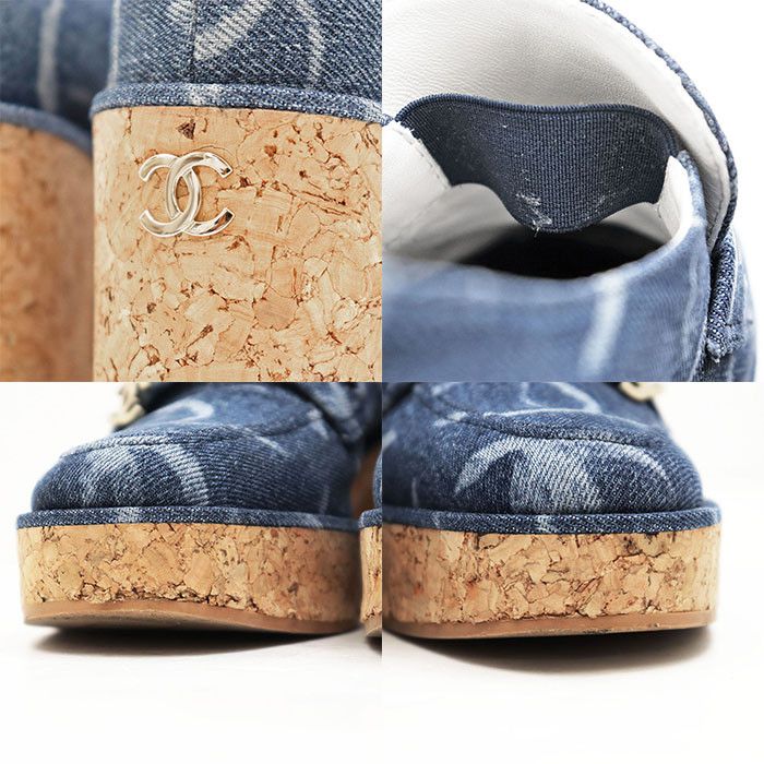 Chanel Chanel Chanel G45142 Denim Cork Loafer Denim Shoes G45142 DUTY FREE for USA Size ONE SIZE - 4 Thumbnail