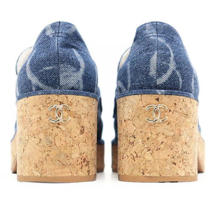 Chanel Chanel Chanel G45142 Denim Cork Loafer Denim Shoes G45142 DUTY FREE for USA Size ONE SIZE - 6 Thumbnail