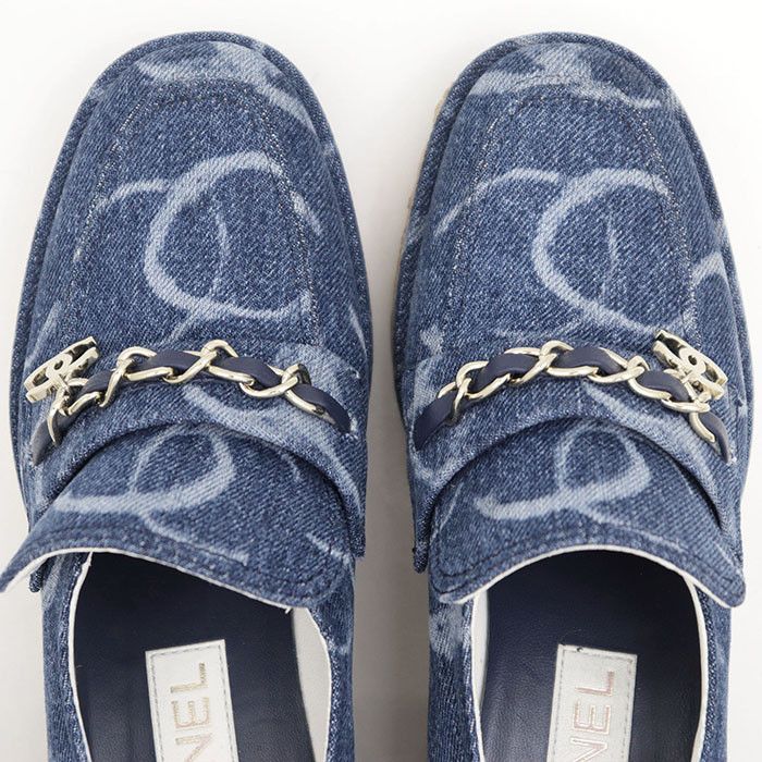 Chanel Chanel Chanel G45142 Denim Cork Loafer Denim Shoes G45142 DUTY FREE for USA Size ONE SIZE - 11 Thumbnail