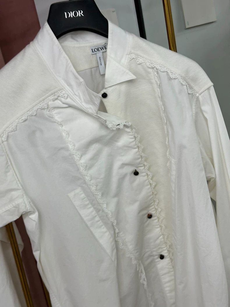 Loewe Loewe White Irregular Lace Shirt - dmc Size US XS / EU 42 / 0 - 2 Thumbnail