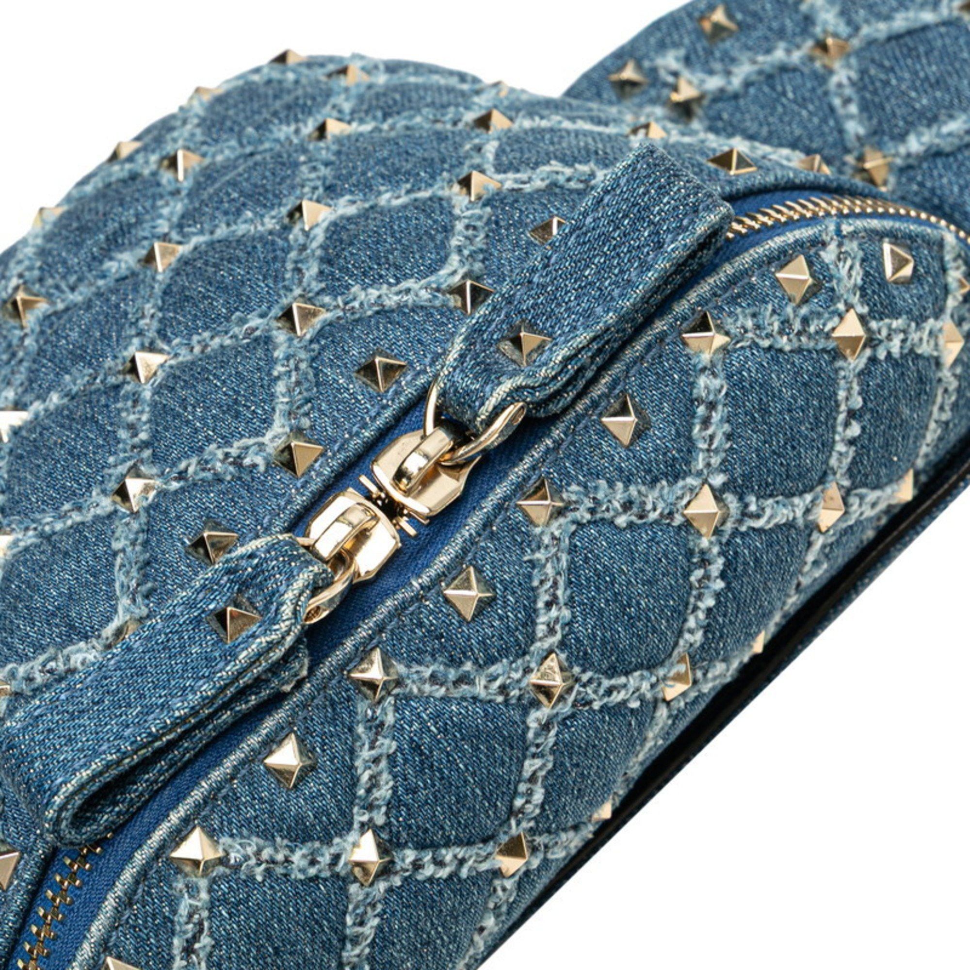 Valentino Valentino Studded Waist Bag/Body Bag in Blue and Silver Denim Leather for Women Size ONE SIZE - 6 Thumbnail
