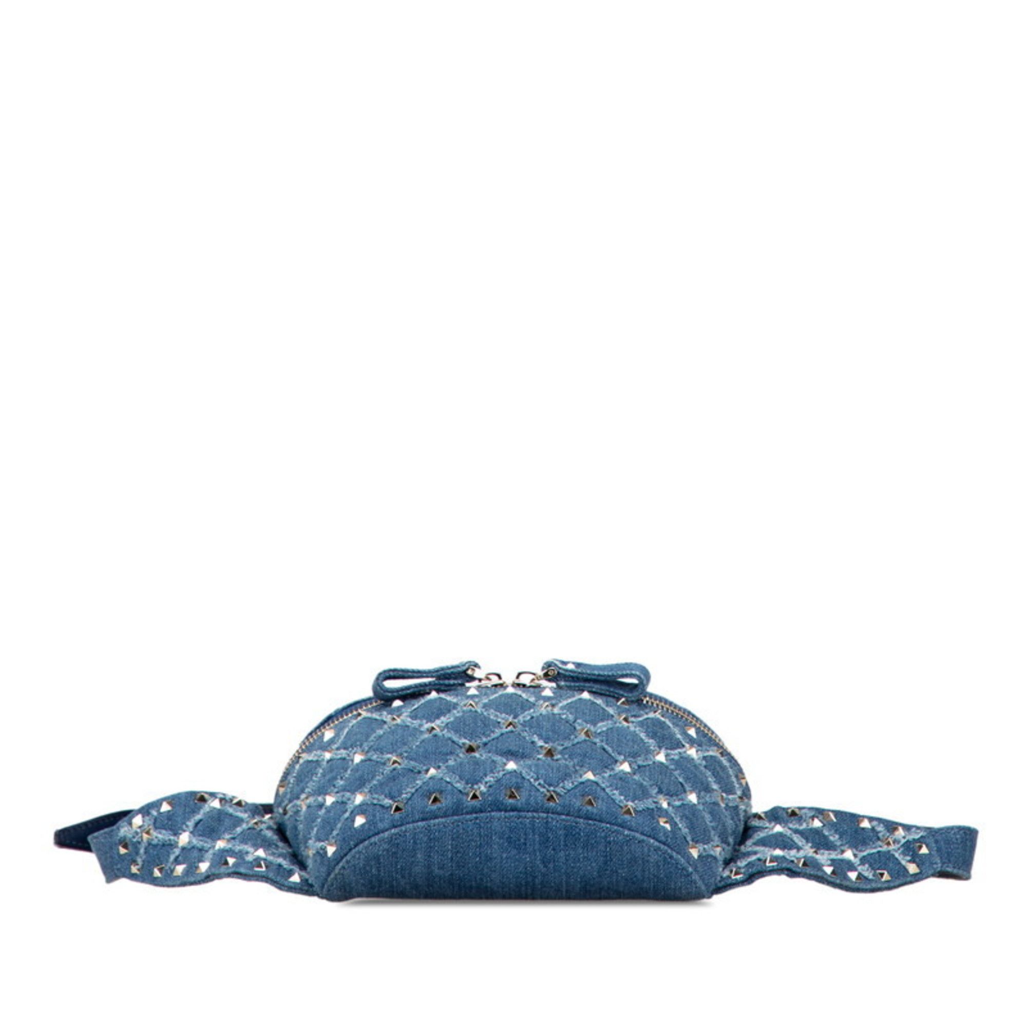 Valentino Valentino Studded Waist Bag/Body Bag in Blue and Silver Denim Leather for Women Size ONE SIZE - 3 Thumbnail