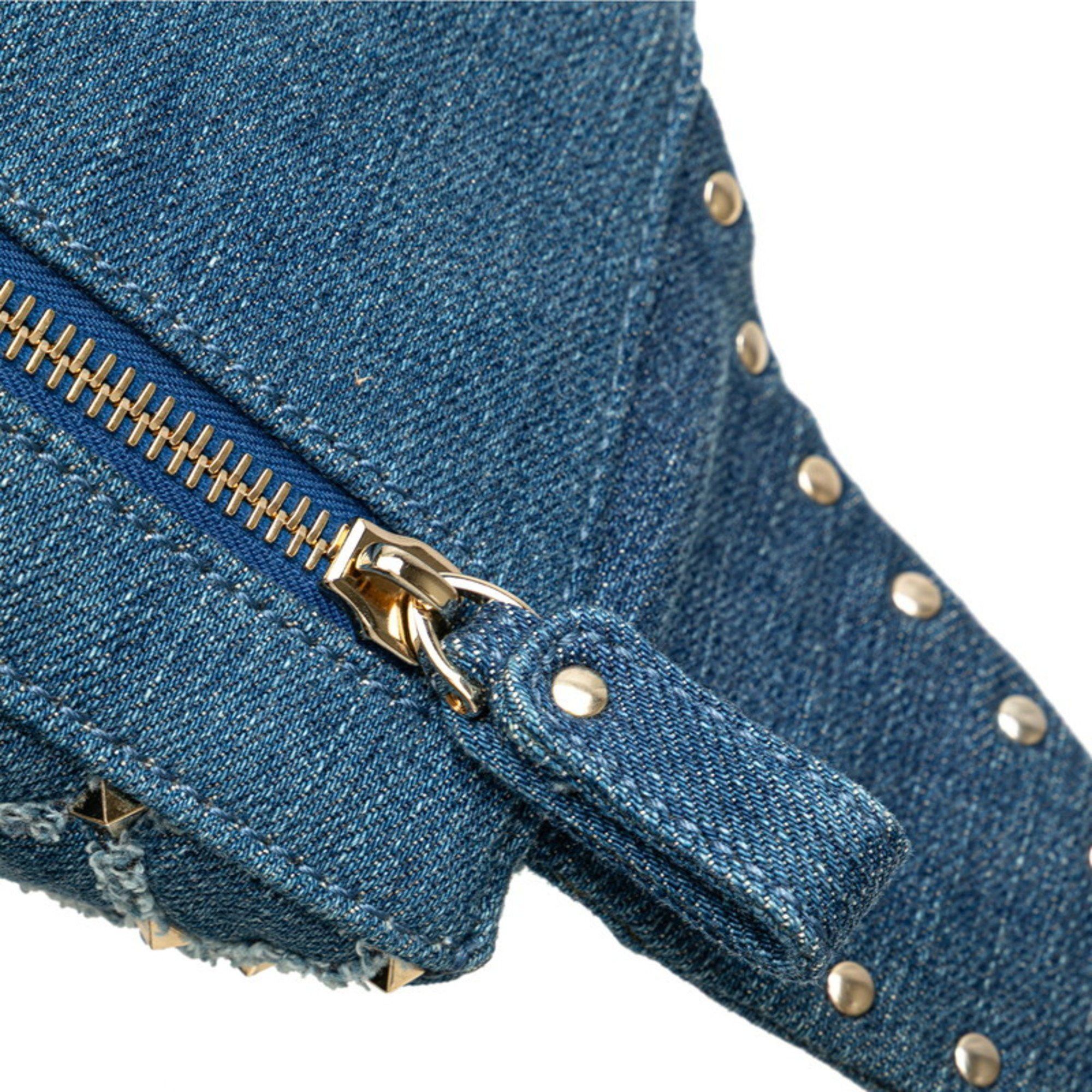 Valentino Valentino Studded Waist Bag/Body Bag in Blue and Silver Denim Leather for Women Size ONE SIZE - 7 Thumbnail