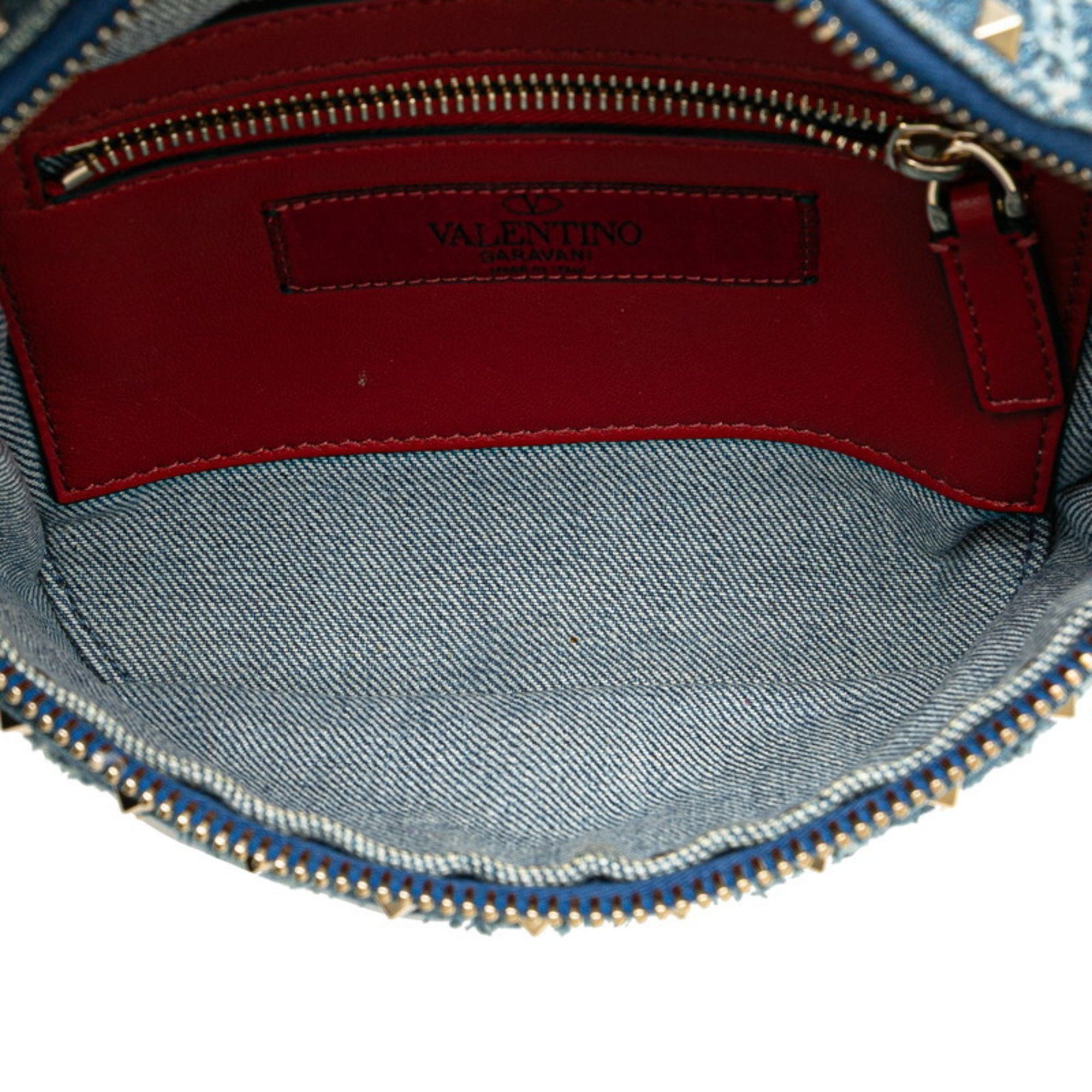 Valentino Valentino Studded Waist Bag/Body Bag in Blue and Silver Denim Leather for Women Size ONE SIZE - 8 Thumbnail