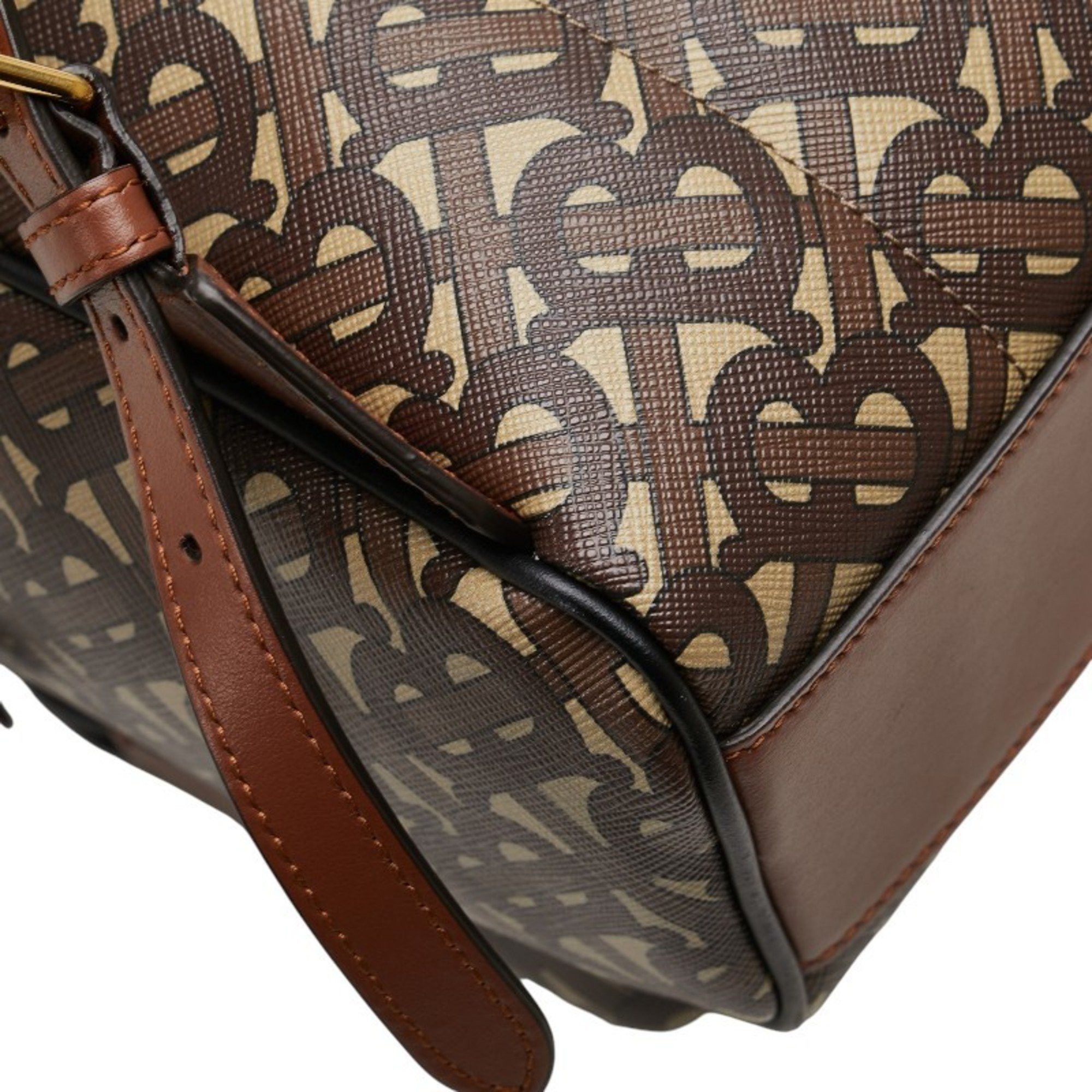 Burberry Burberry TB Monogram Backpack in Brown PVC and Leather for Women Size ONE SIZE - 4 Thumbnail