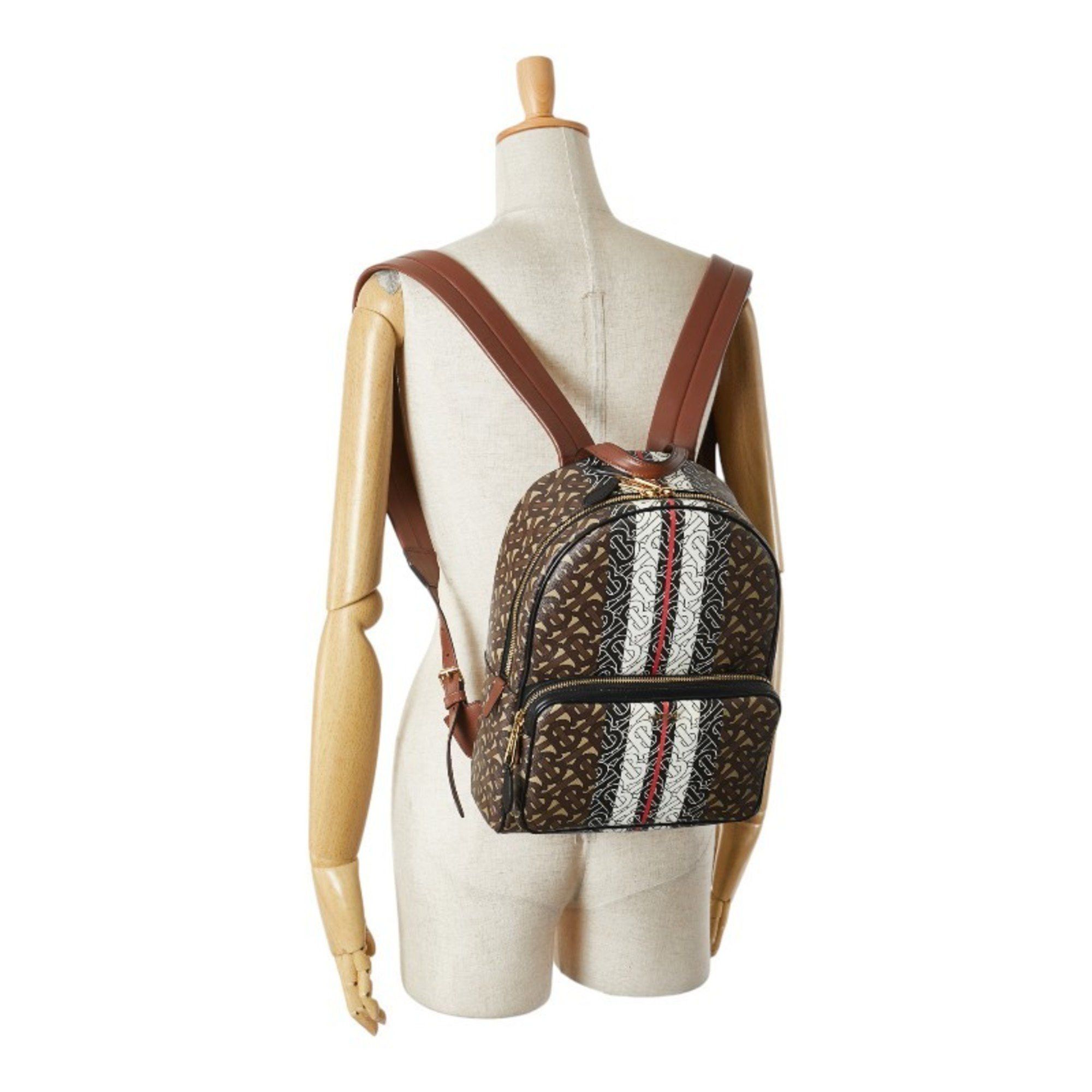 Burberry Burberry TB Monogram Backpack in Brown PVC and Leather for Women Size ONE SIZE - 11 Thumbnail