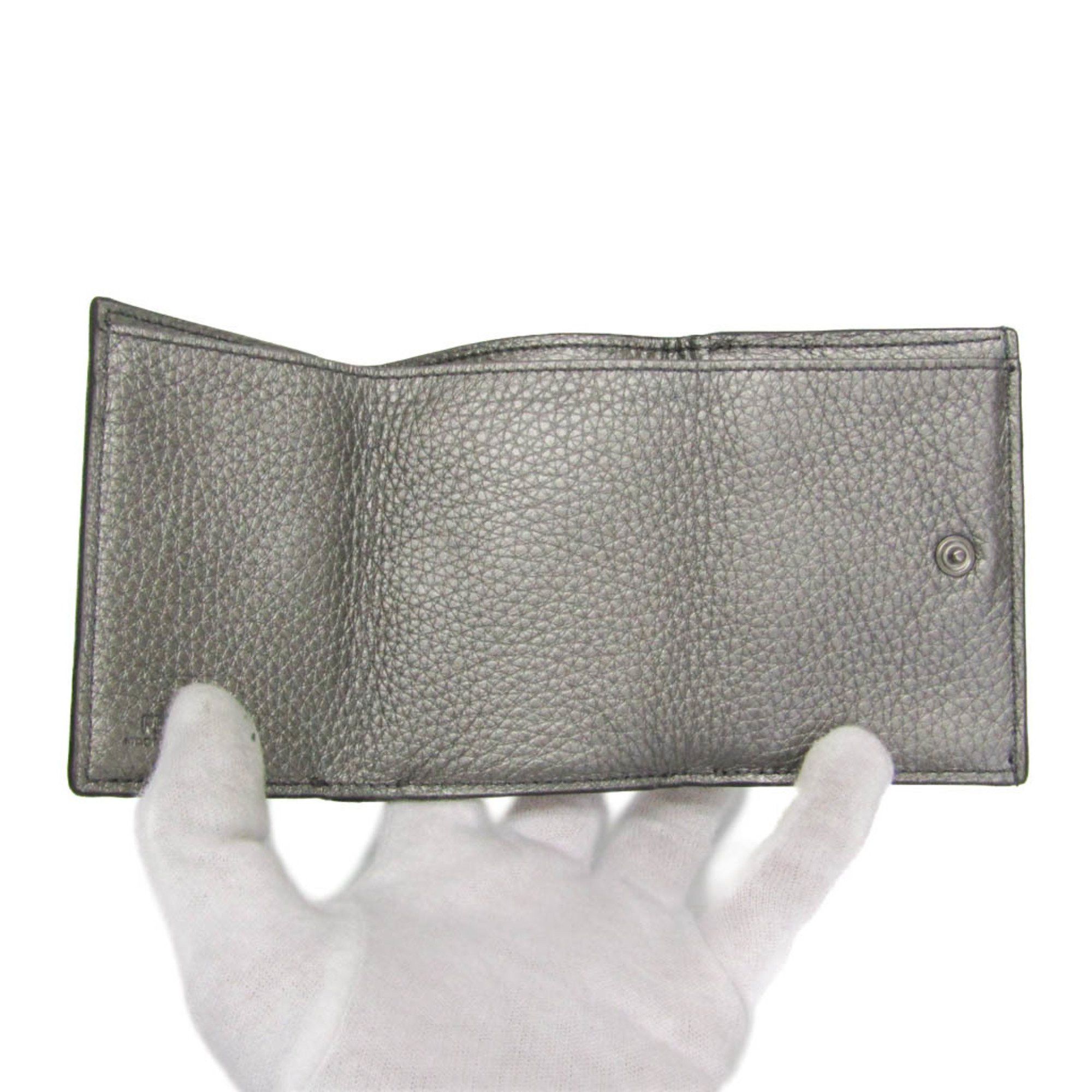 Fendi Fendi FF 7M0280 Men,Women Leather Wallet (tri-fold) Metallic Gray Size ONE SIZE - 4 Thumbnail