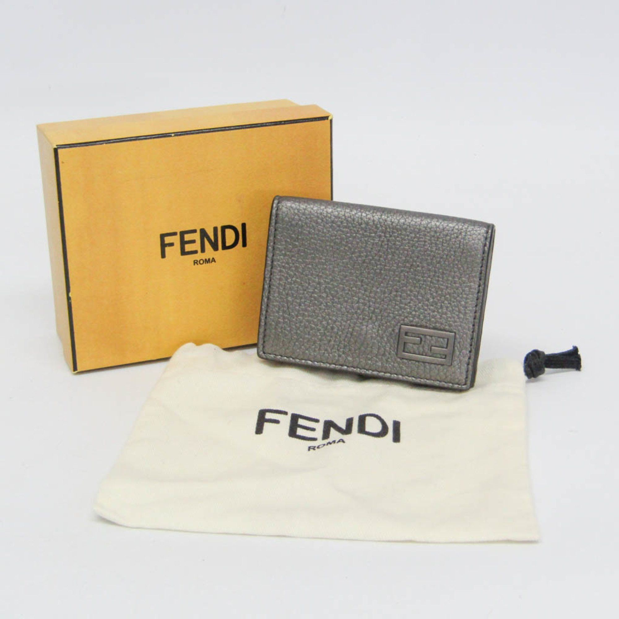 Fendi Fendi FF 7M0280 Men,Women Leather Wallet (tri-fold) Metallic Gray Size ONE SIZE - 2 Thumbnail
