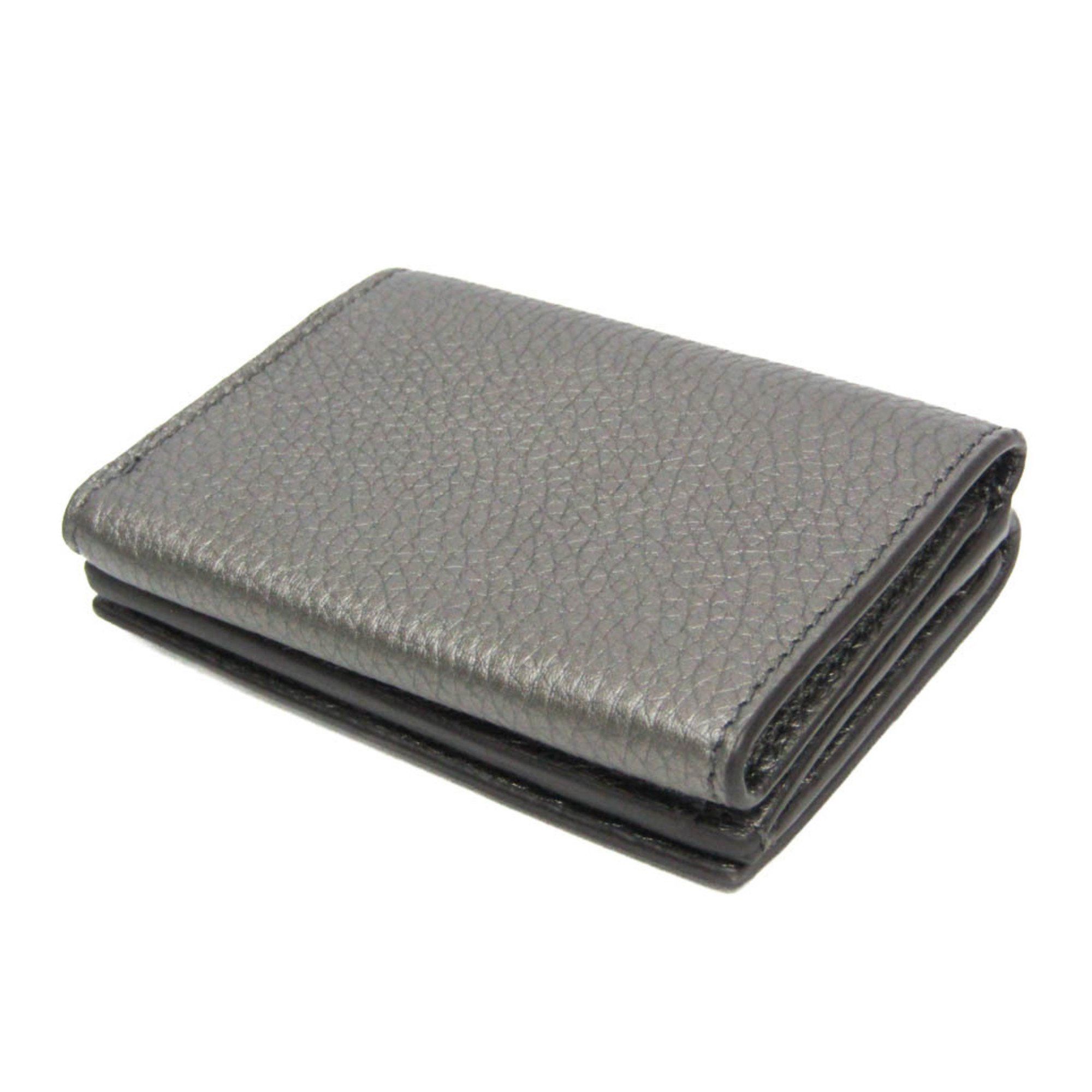 Fendi Fendi FF 7M0280 Men,Women Leather Wallet (tri-fold) Metallic Gray Size ONE SIZE - 3 Thumbnail