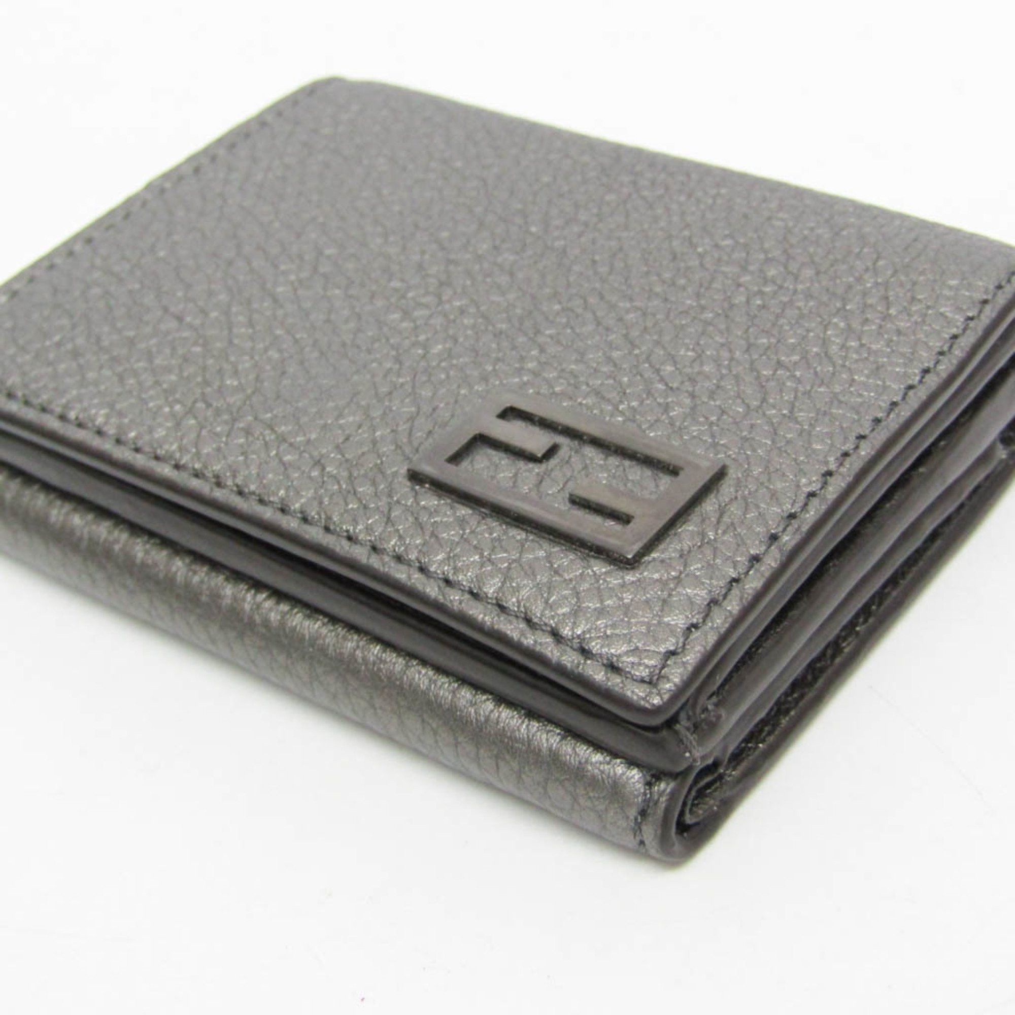 Fendi Fendi FF 7M0280 Men,Women Leather Wallet (tri-fold) Metallic Gray Size ONE SIZE - 6 Thumbnail