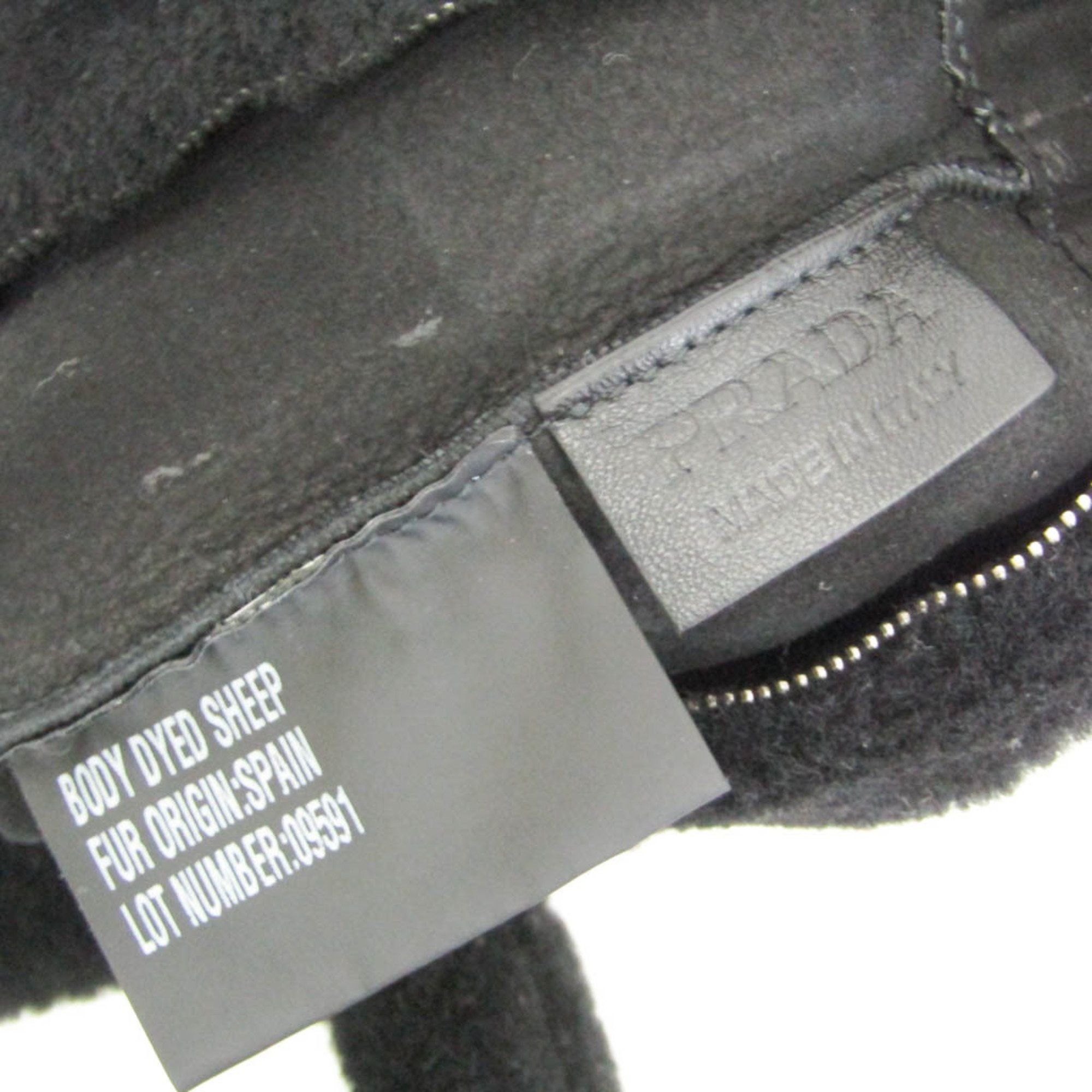 Prada Prada MONTONE 1BF130 Women,Men Fur Tote Bag Black Size ONE SIZE - 14 Thumbnail