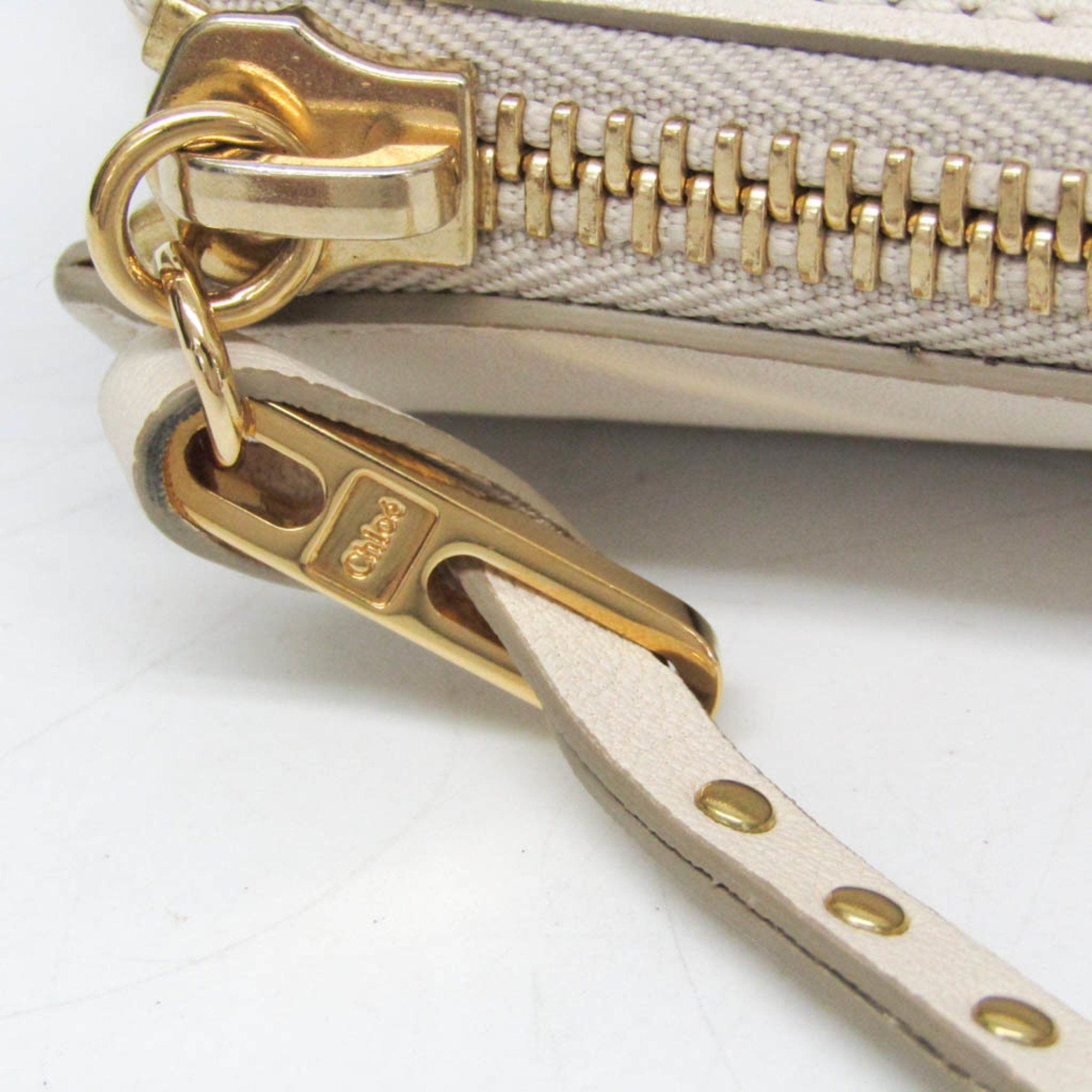 Chloe Chloé Vanessa Women's Leather Shoulder Bag Off-white Size ONE SIZE - 9 Thumbnail