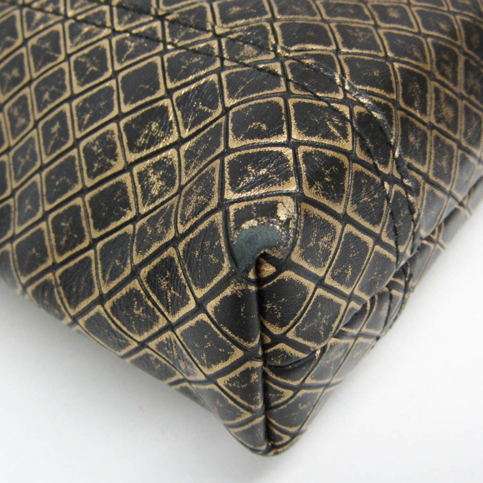Bottega Veneta Bottega Veneta Intreccio Mirage Butterfly Men,Women Leather Shoulder Bag Gold,Black Size ONE SIZE - 4 Thumbnail