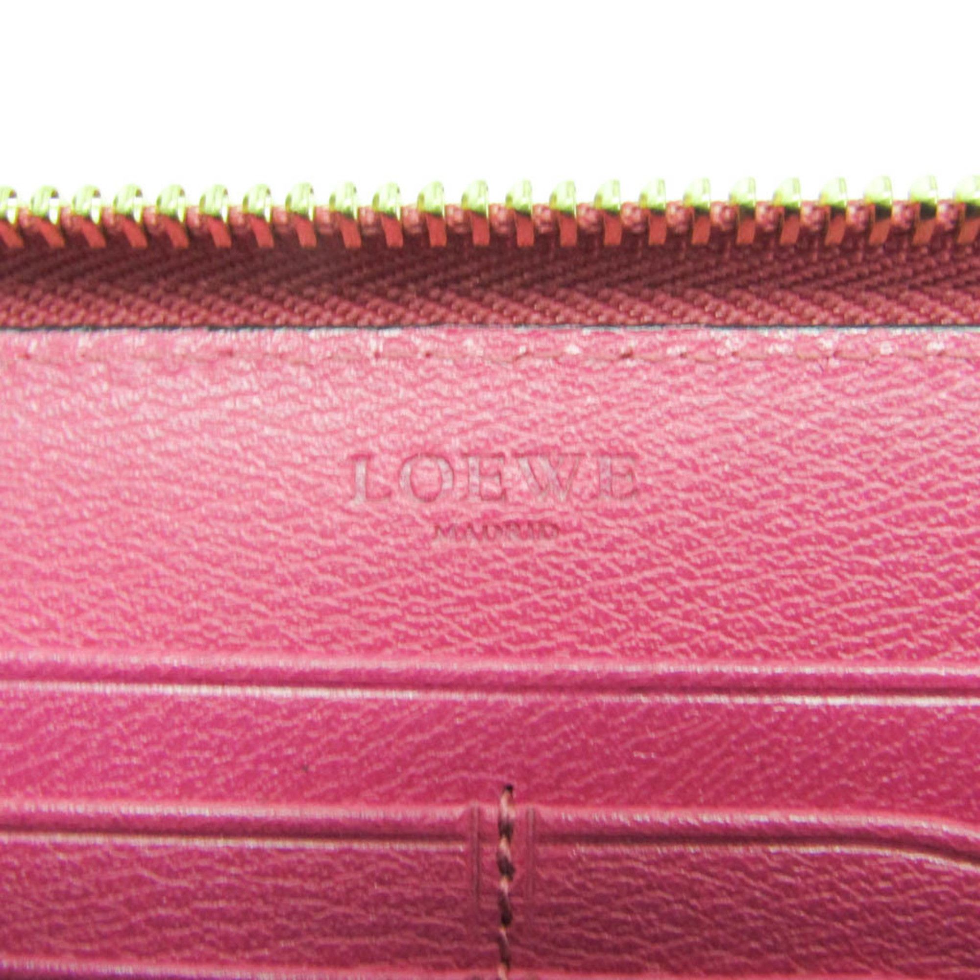 Loewe Loewe Anagram Button Women's Leather Long Wallet (bi-fold) Pink Size ONE SIZE - 10 Thumbnail