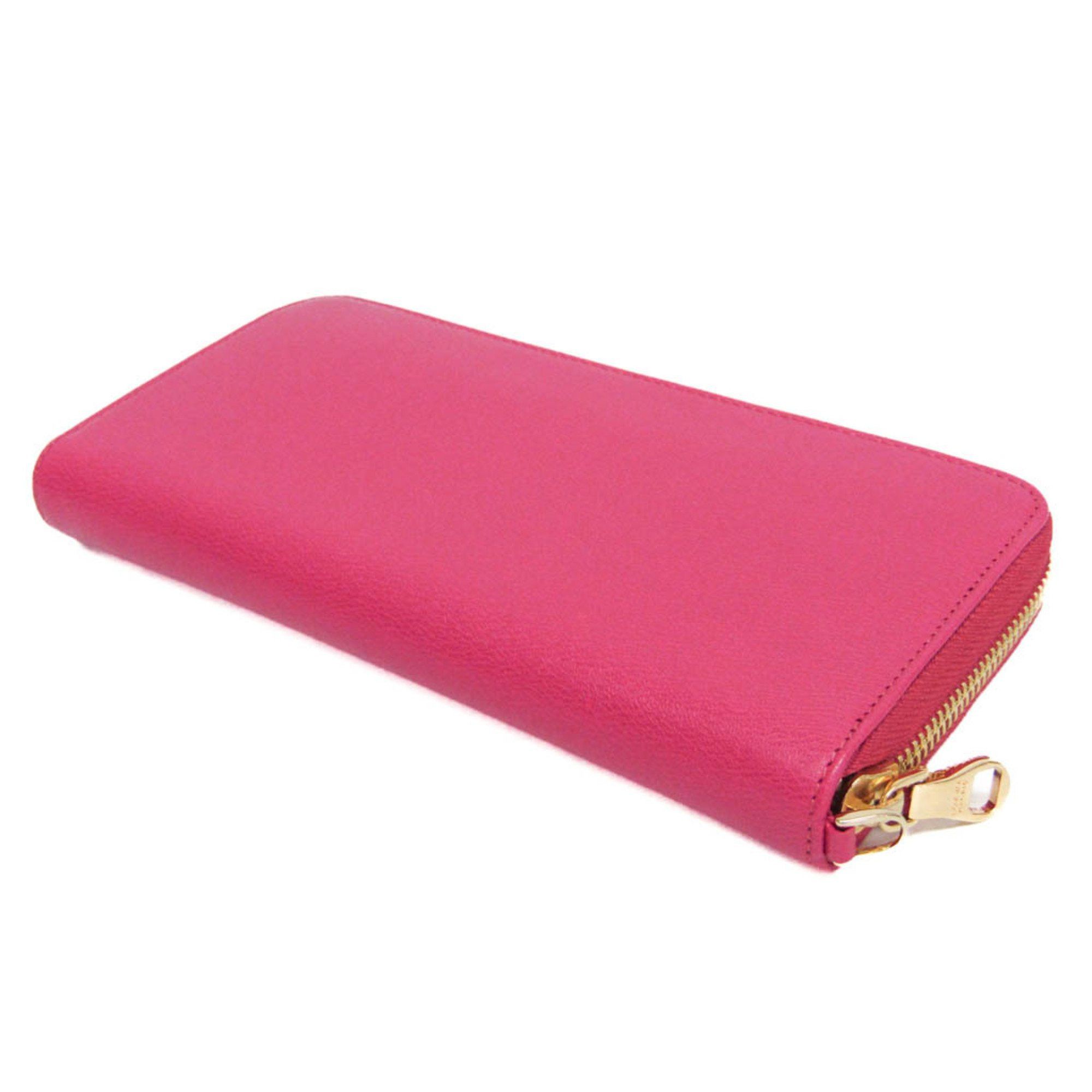 Loewe Loewe Anagram Button Women's Leather Long Wallet (bi-fold) Pink Size ONE SIZE - 3 Thumbnail