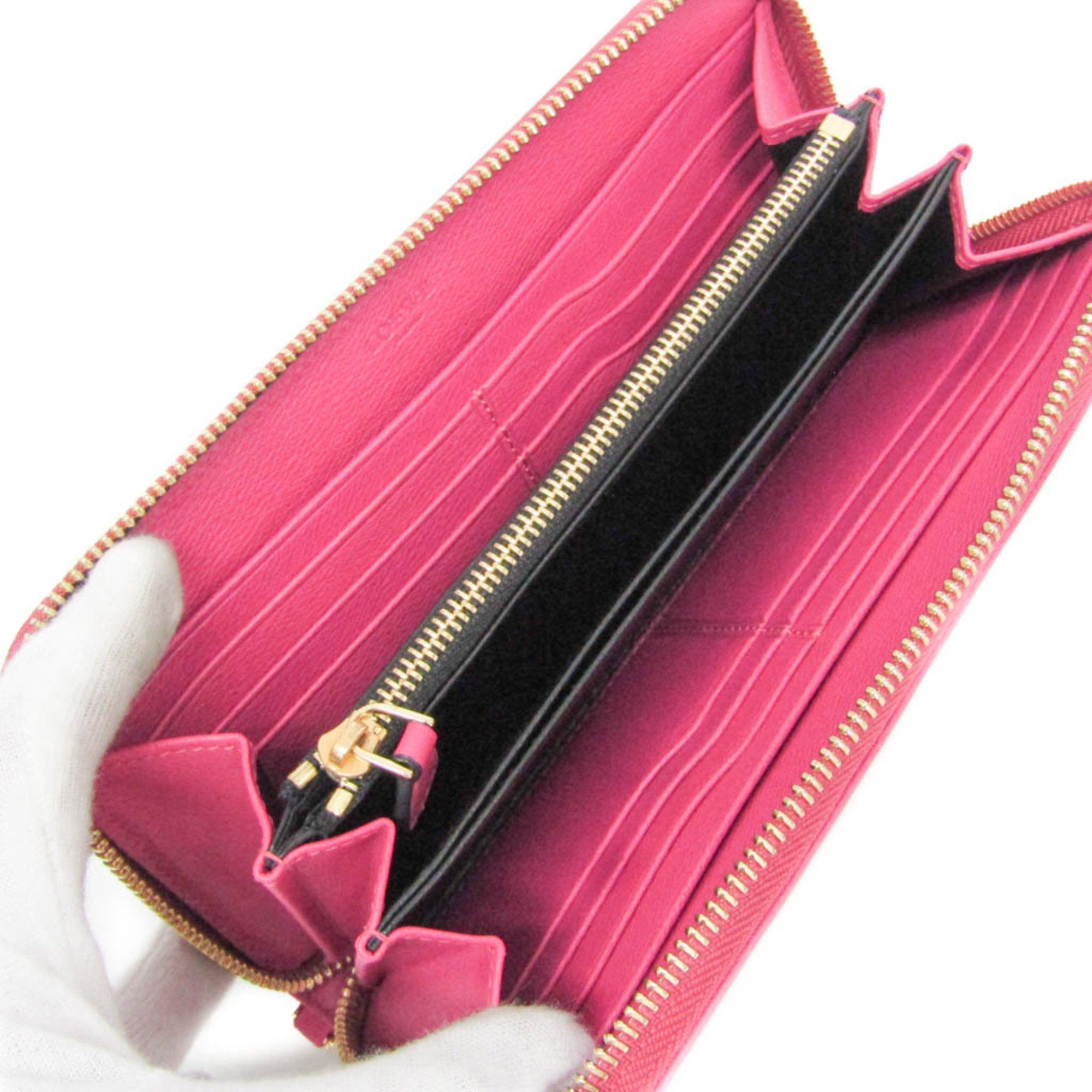 Loewe Loewe Anagram Button Women's Leather Long Wallet (bi-fold) Pink Size ONE SIZE - 4 Thumbnail