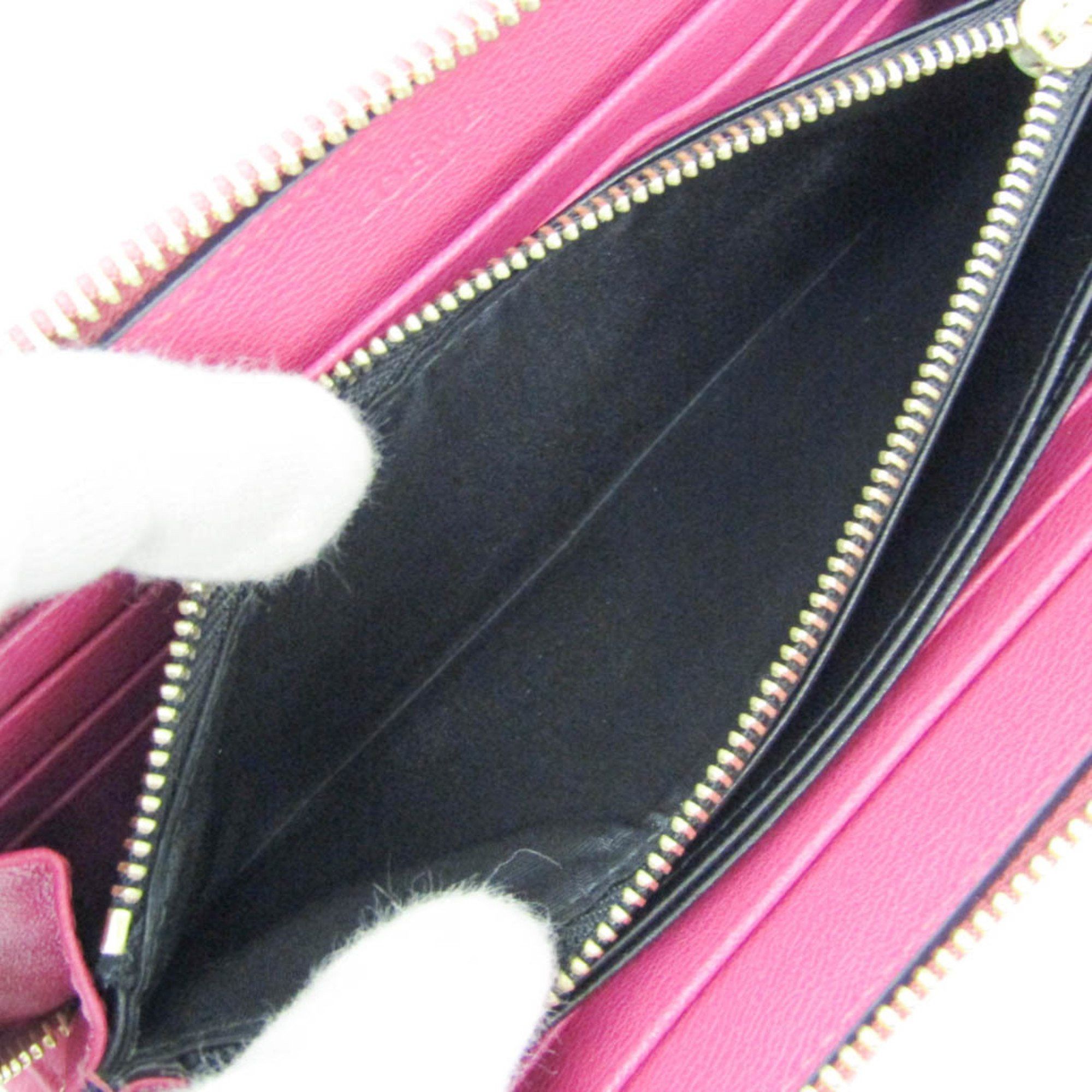 Loewe Loewe Anagram Button Women's Leather Long Wallet (bi-fold) Pink Size ONE SIZE - 5 Thumbnail