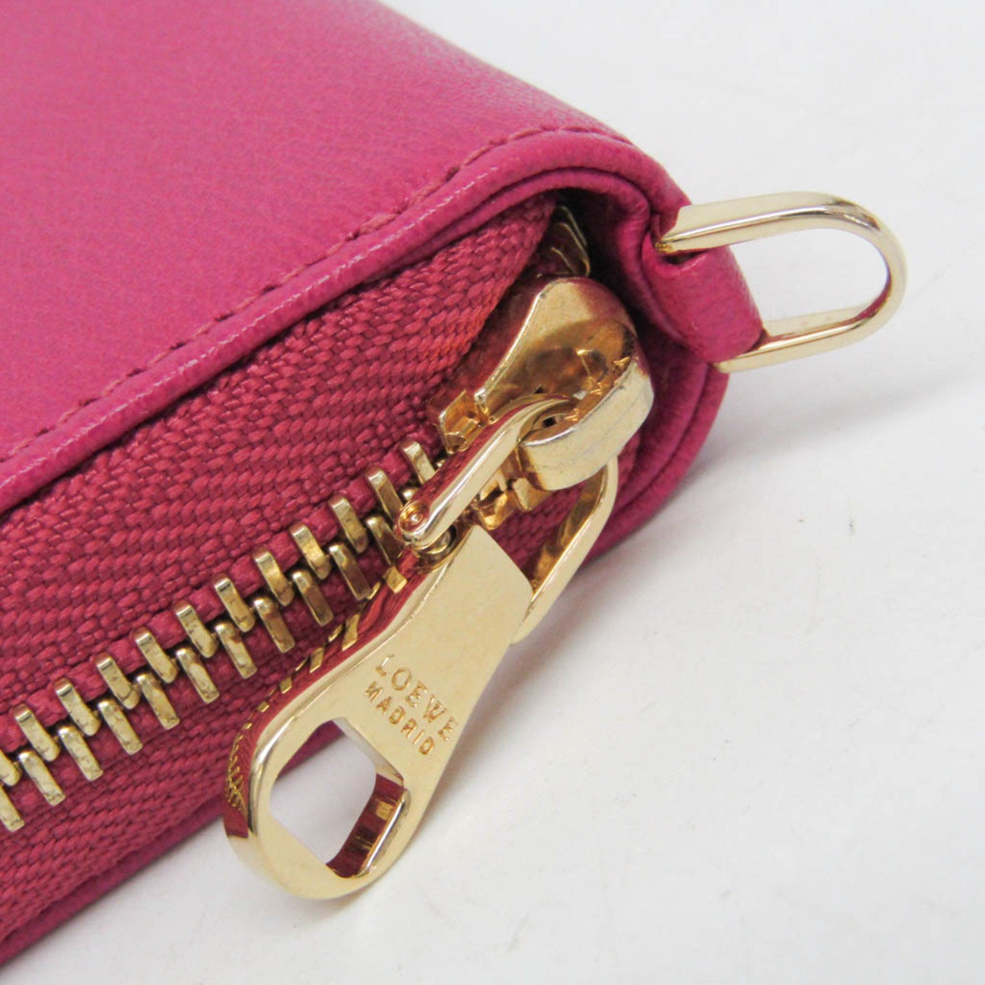 Loewe Loewe Anagram Button Women's Leather Long Wallet (bi-fold) Pink Size ONE SIZE - 7 Thumbnail