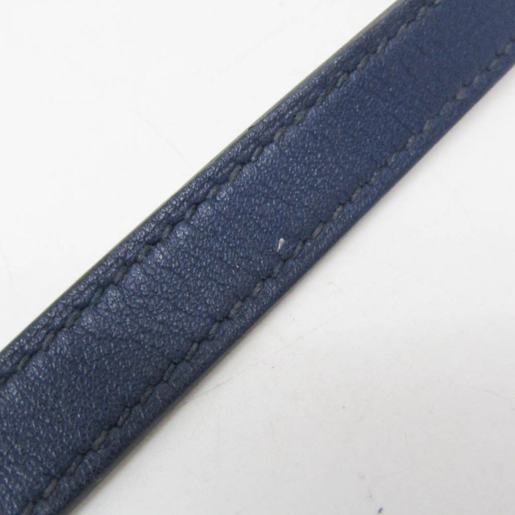 Hermes Hermes Rivale Double Tour Leather,Metal Wrap Bracelet Gold,Navy Size ONE SIZE - 5 Thumbnail