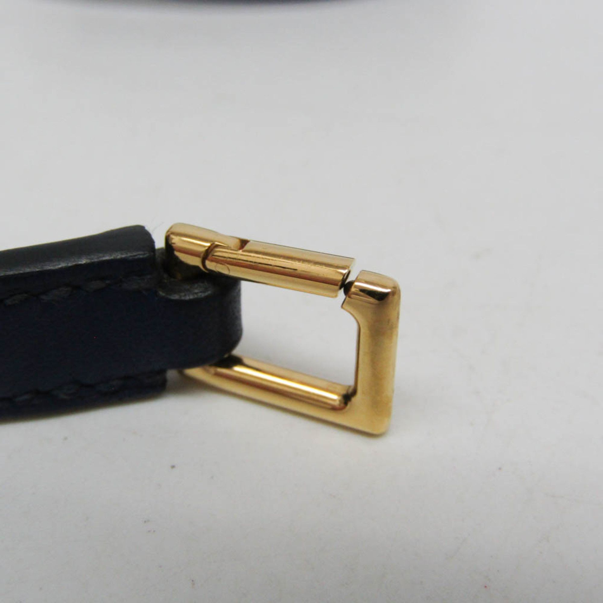 Hermes Hermes Rivale Double Tour Leather,Metal Wrap Bracelet Gold,Navy Size ONE SIZE - 7 Thumbnail