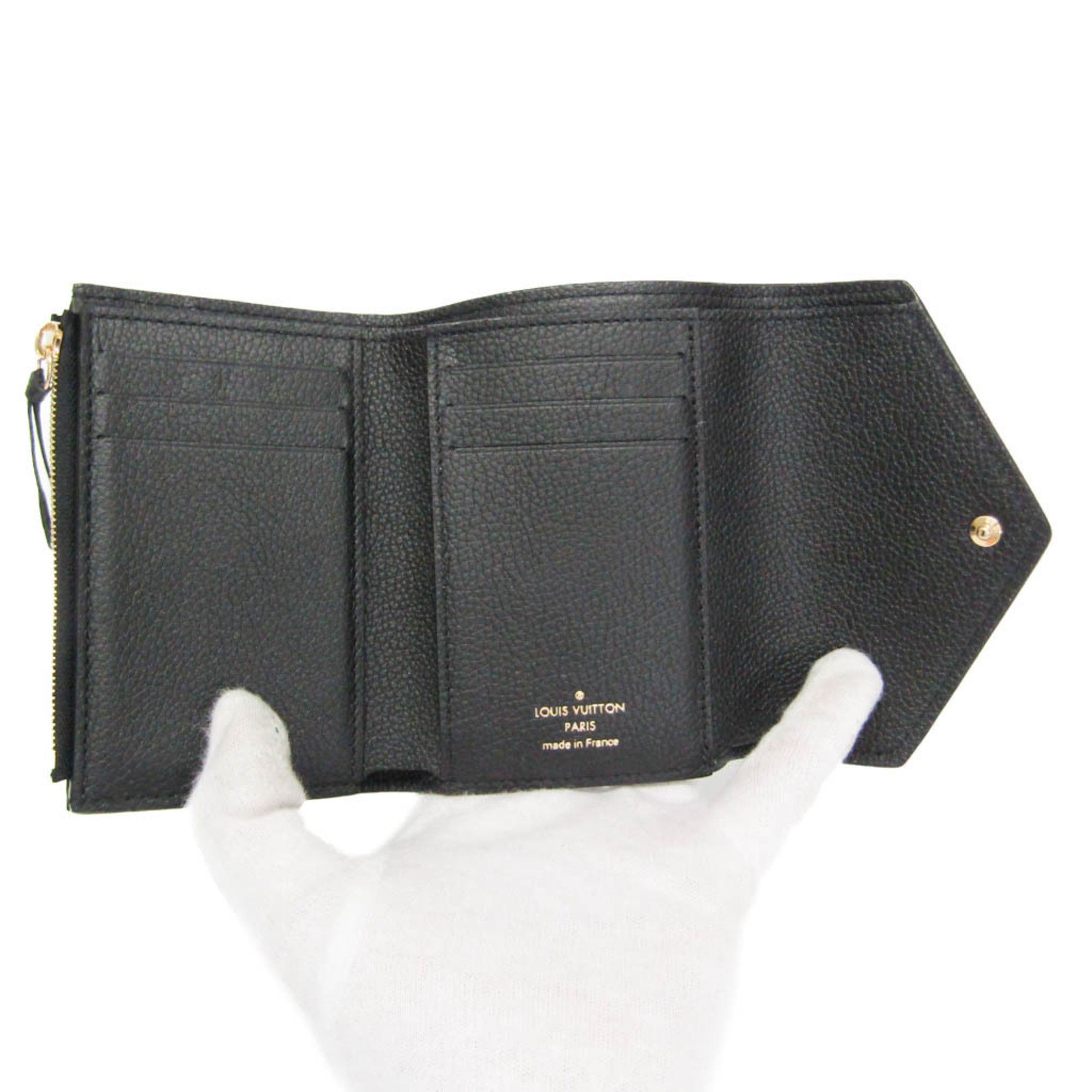 Louis Vuitton Louis Vuitton Monogram Empreinte Victorine Wallet M64060 Women's Monogram Empreinte Wallet (tri-fold) Noir Size ONE SIZE - 3 Thumbnail