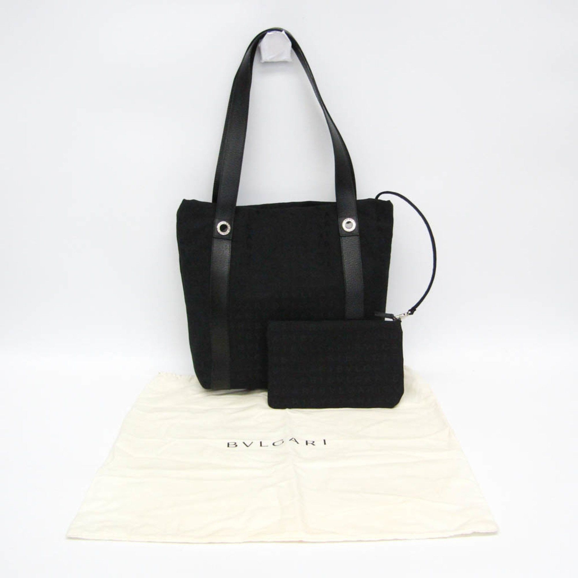 Bvlgari Bvlgari Logomania Women's Canvas,Leather Tote Bag Black Size ONE SIZE - 2 Thumbnail