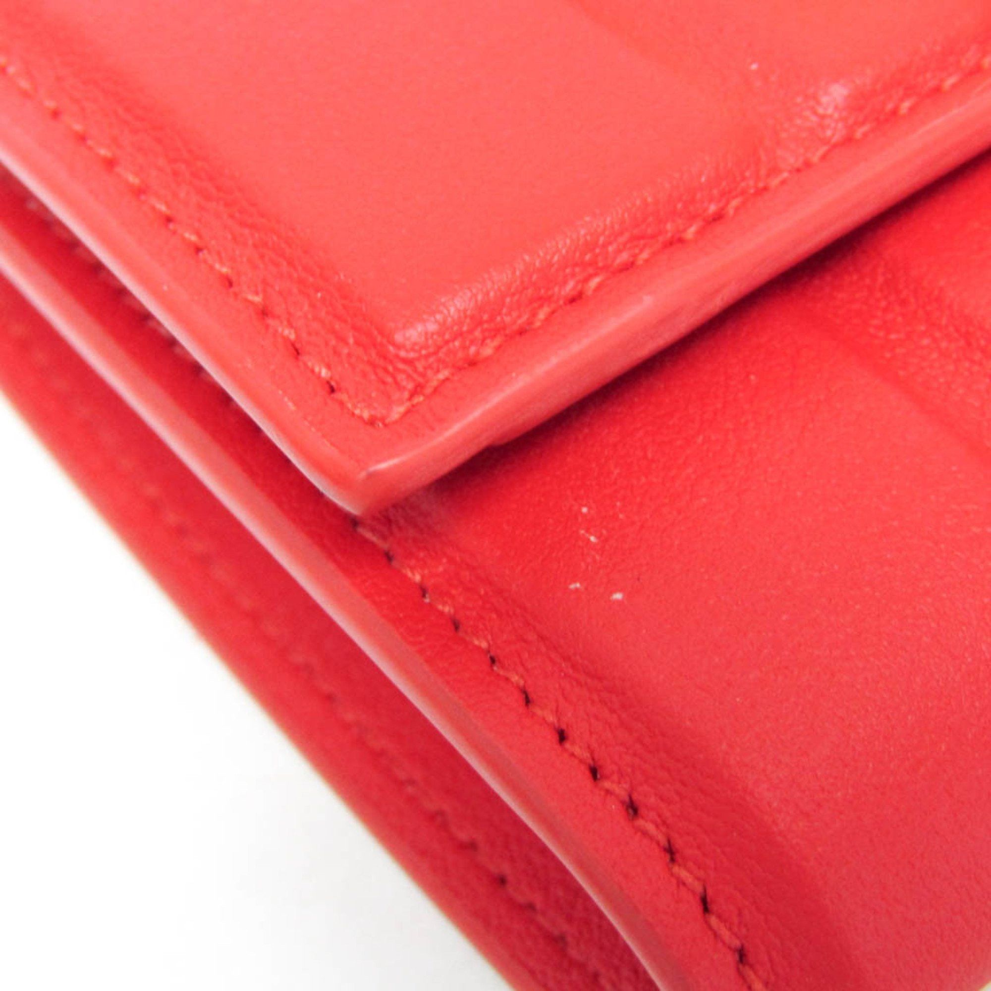 Salvatore Ferragamo Salvatore Ferragamo Gancini IY 22 0445 Women's Leather Wallet (tri-fold) Red Color Size ONE SIZE - 9 Thumbnail