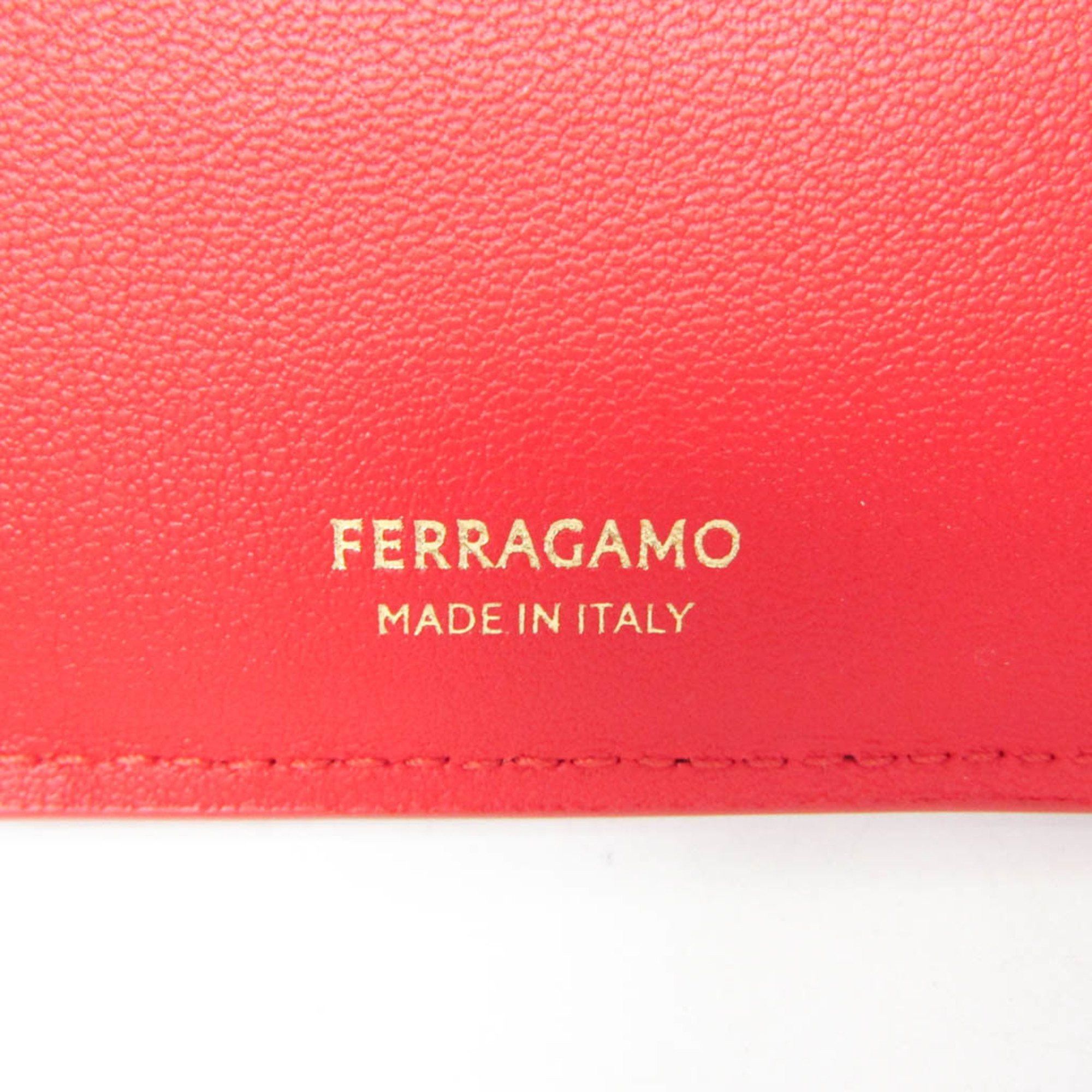 Salvatore Ferragamo Salvatore Ferragamo Gancini IY 22 0445 Women's Leather Wallet (tri-fold) Red Color Size ONE SIZE - 12 Thumbnail