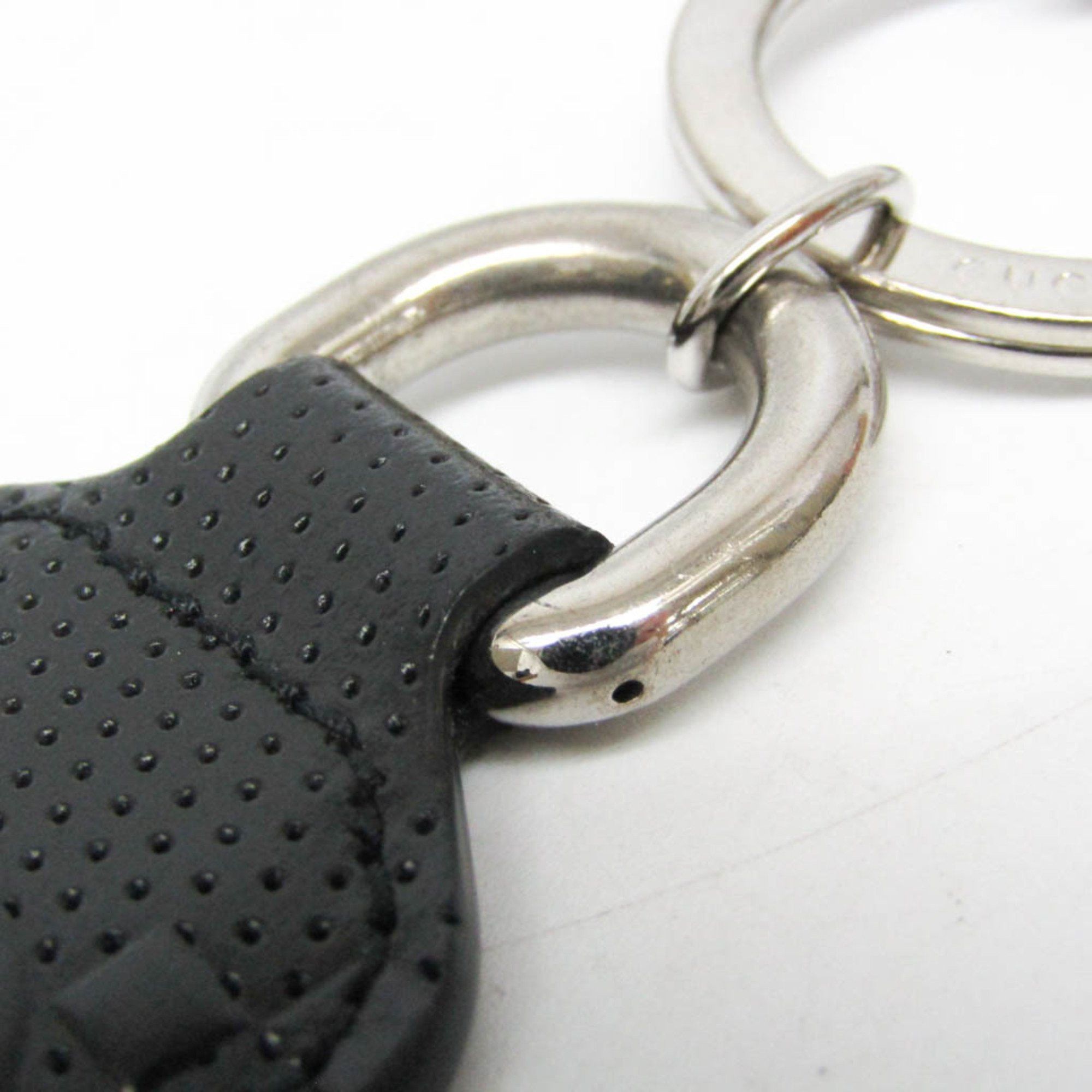 Gucci Gucci GG Embossed Key Ring Keyring (Black) Size ONE SIZE - 6 Thumbnail