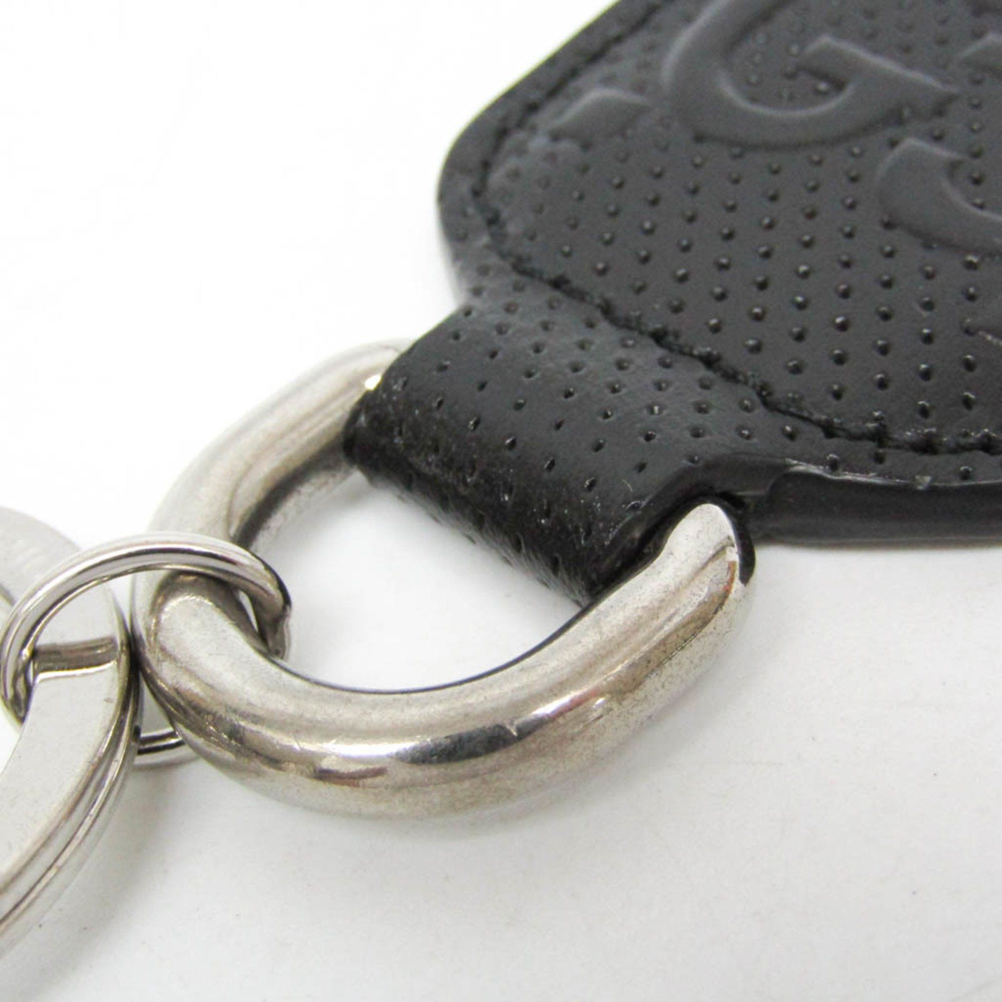 Gucci Gucci GG Embossed Key Ring Keyring (Black) Size ONE SIZE - 5 Thumbnail