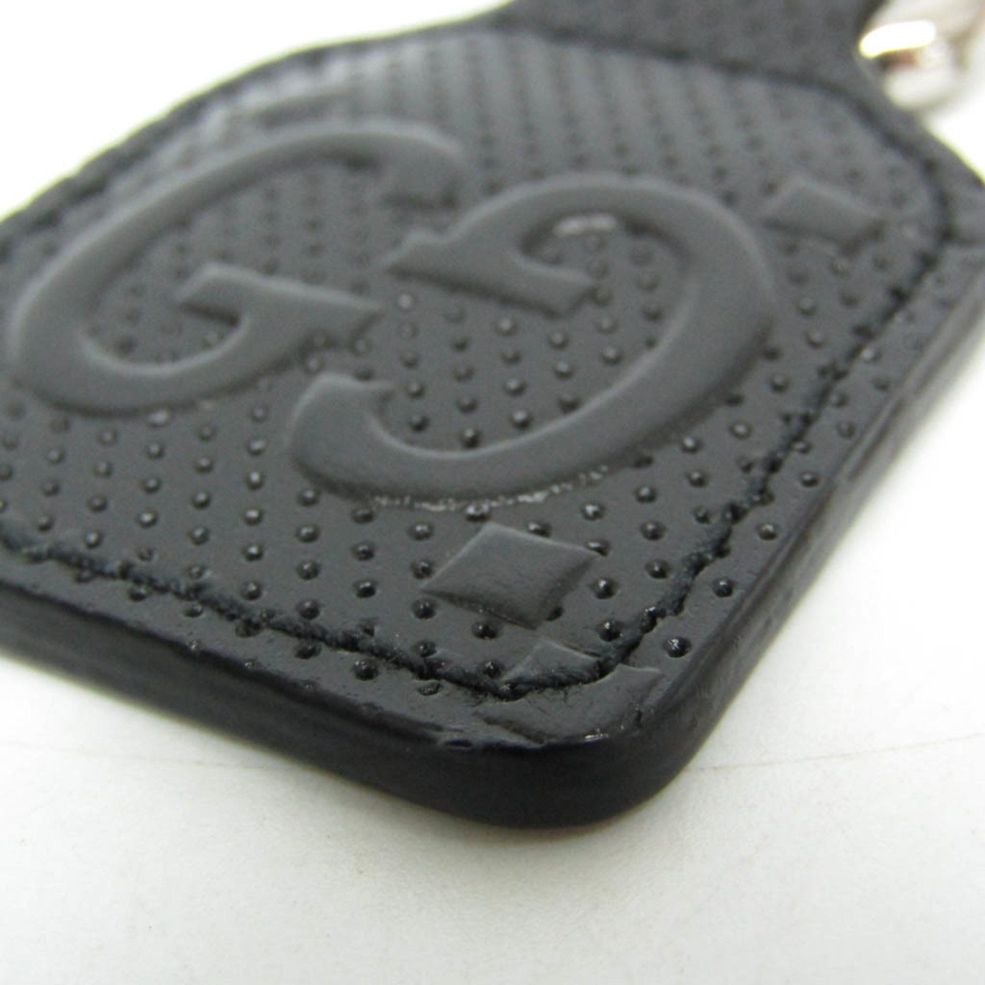 Gucci Gucci GG Embossed Key Ring Keyring (Black) Size ONE SIZE - 4 Thumbnail