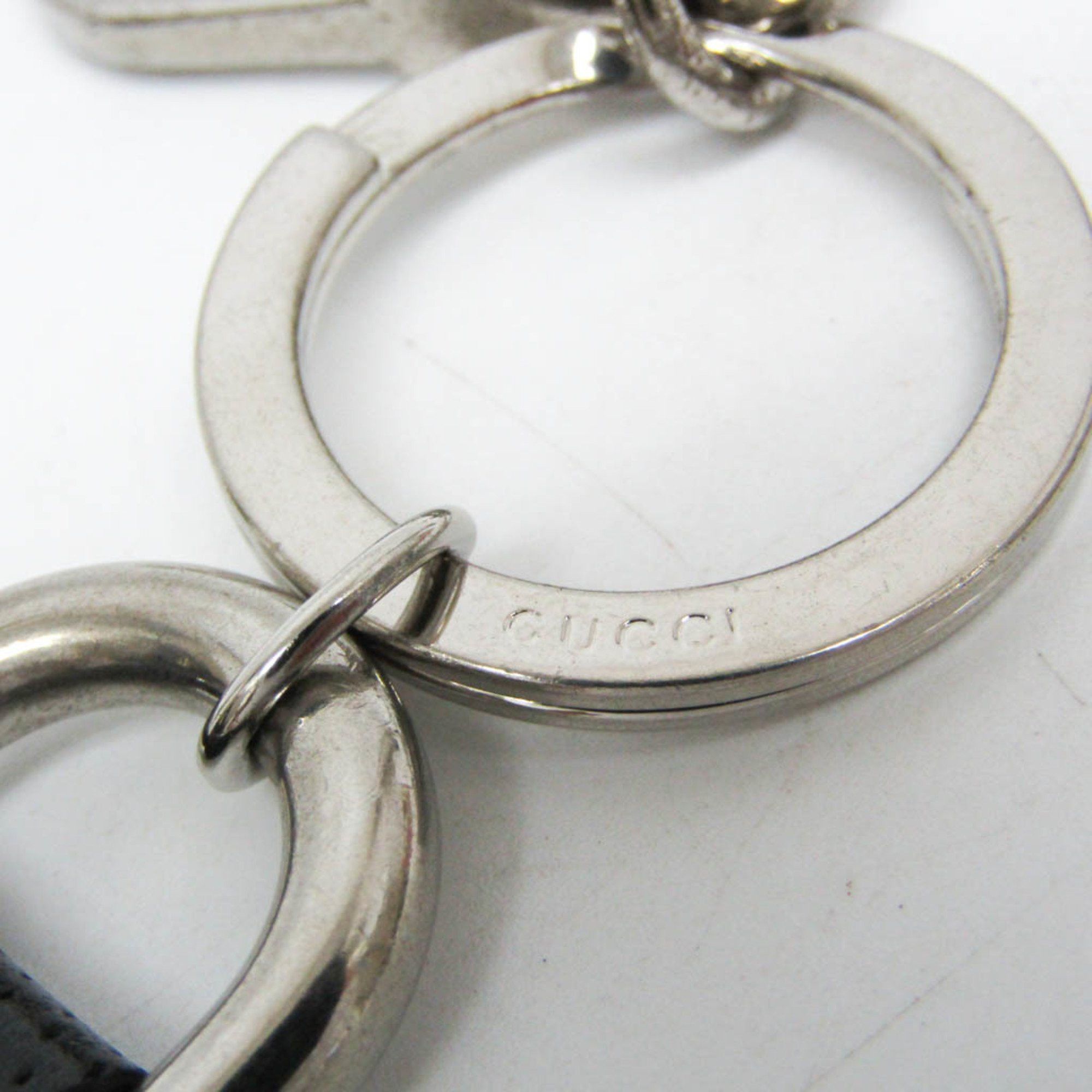 Gucci Gucci GG Embossed Key Ring Keyring (Black) Size ONE SIZE - 8 Thumbnail